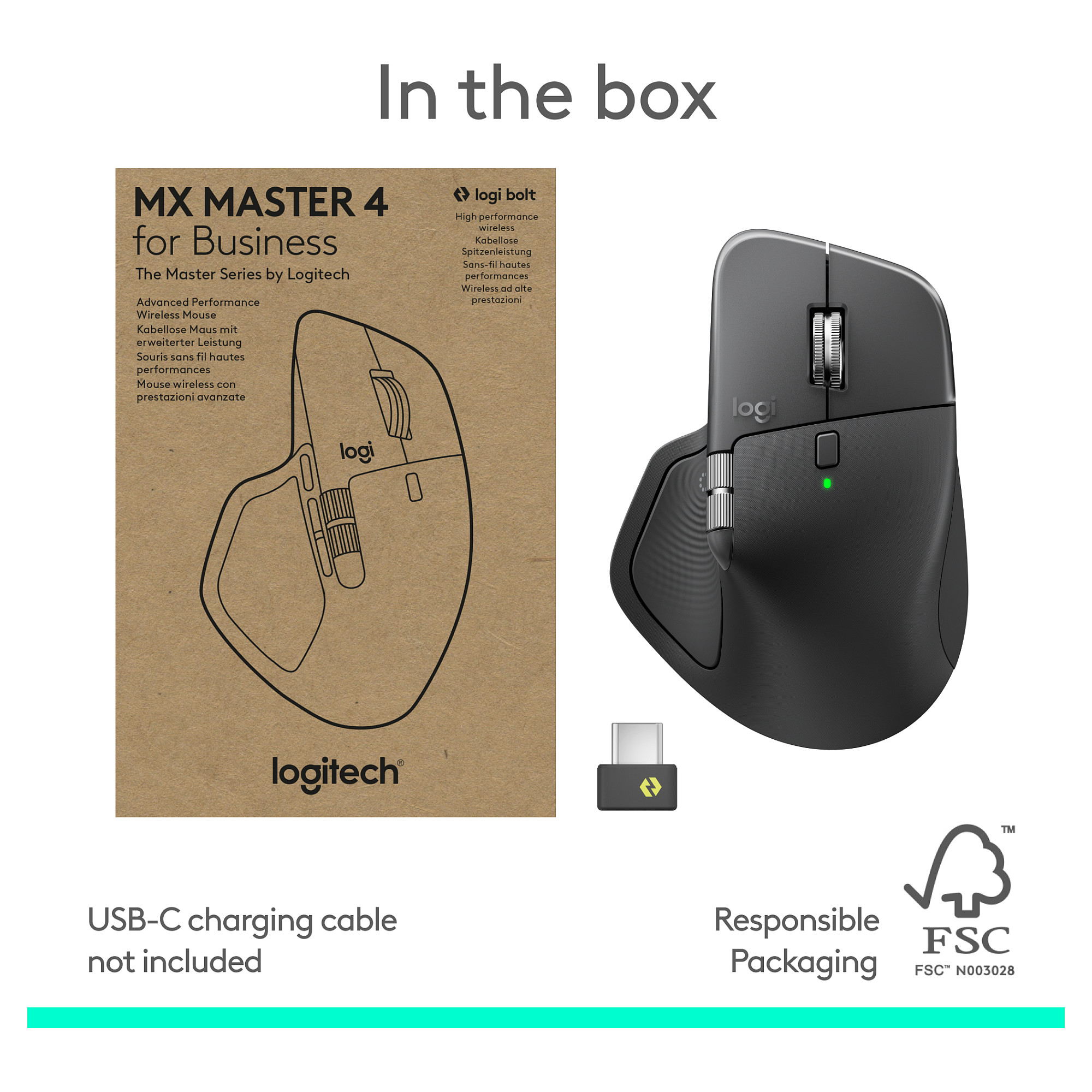 Miš LOGITECH MX Master 4 for Business, GRAPHITE, 2.4GHZ/BT-22