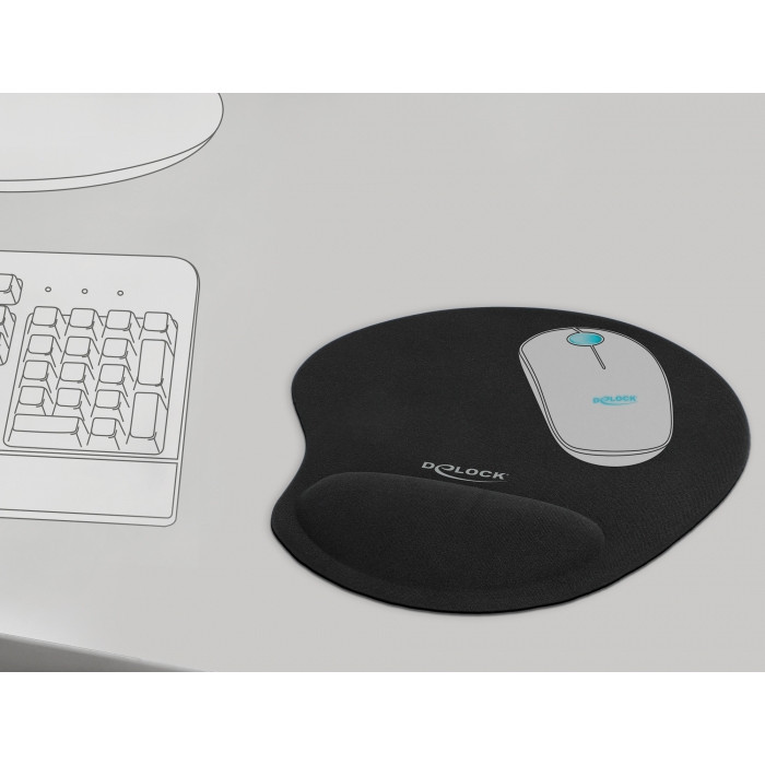 Mauspad DELOCK Ergonomisches mit Gel Handballenauflage crna boja-2