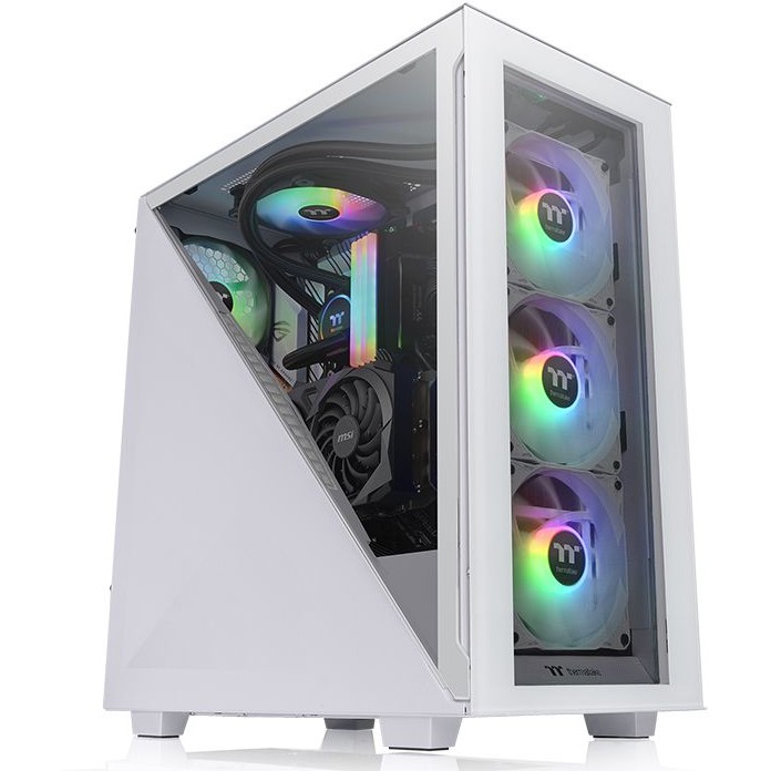 Kućište za računalo THERMALTAKE Divider 300 TG Snow ARGB (Midi Tower, ATX, Kaljeno staklo, Bijelo)