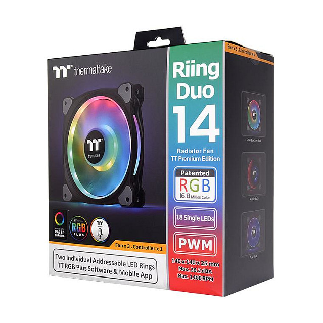 Ventilator za kućište THERMALTAKE Riing Duo 14 RGB (140mm, 3 komada)-10
