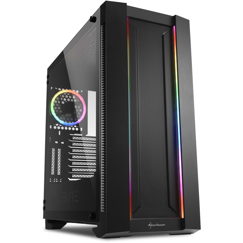 Kućište SHARKOON Elite Shark CA200M ATX/E-ATX 1xGlas Black-0
