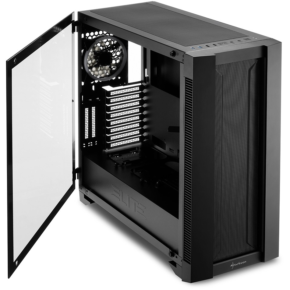 Kućište SHARKOON Elite Shark CA200M ATX/E-ATX 1xGlas Black-7