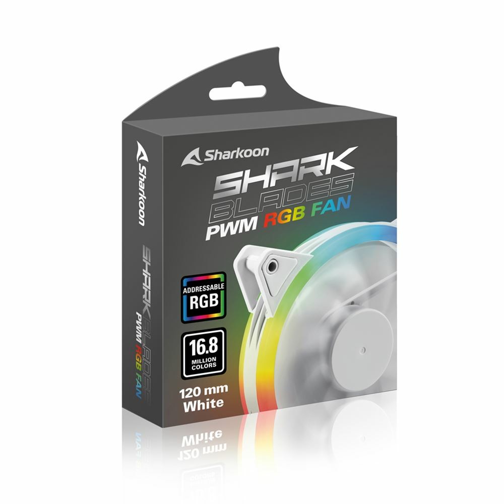 Ventilator 120mm SHARKOON SHARK Blades PWM RGB White-4
