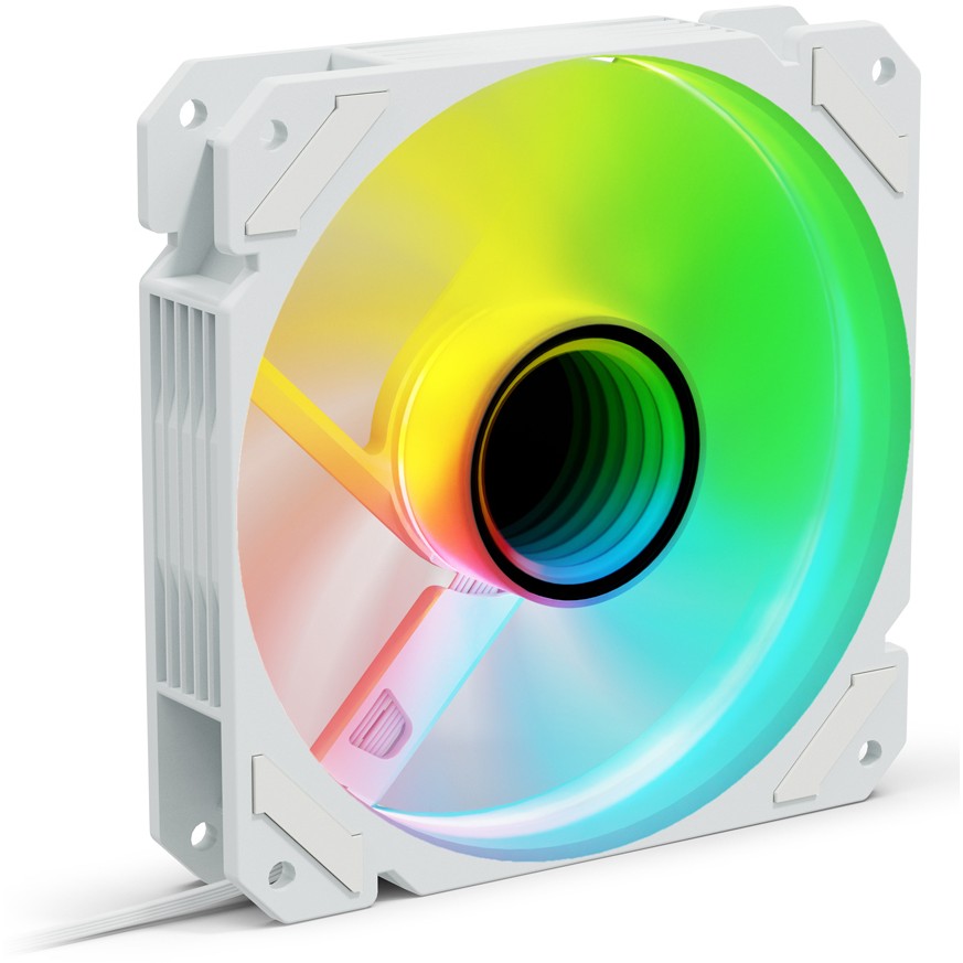 Ventilator 120mm SHARKOON SHARK Mirror RGB PWM REVERSE White