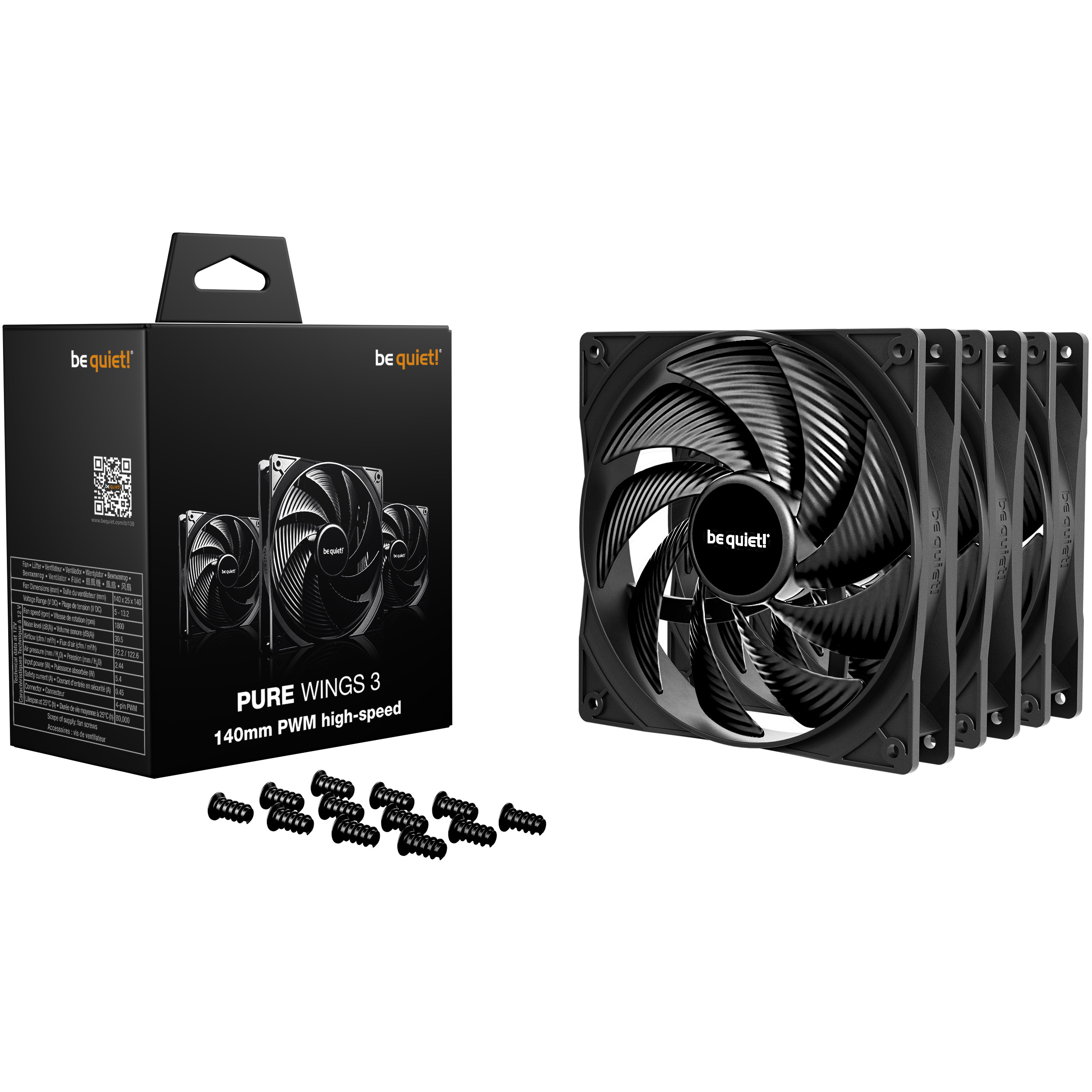 Ventilator za kućište BE QUIET! Pure Wings 3 140mm PWM high-speed (3-pack)-2