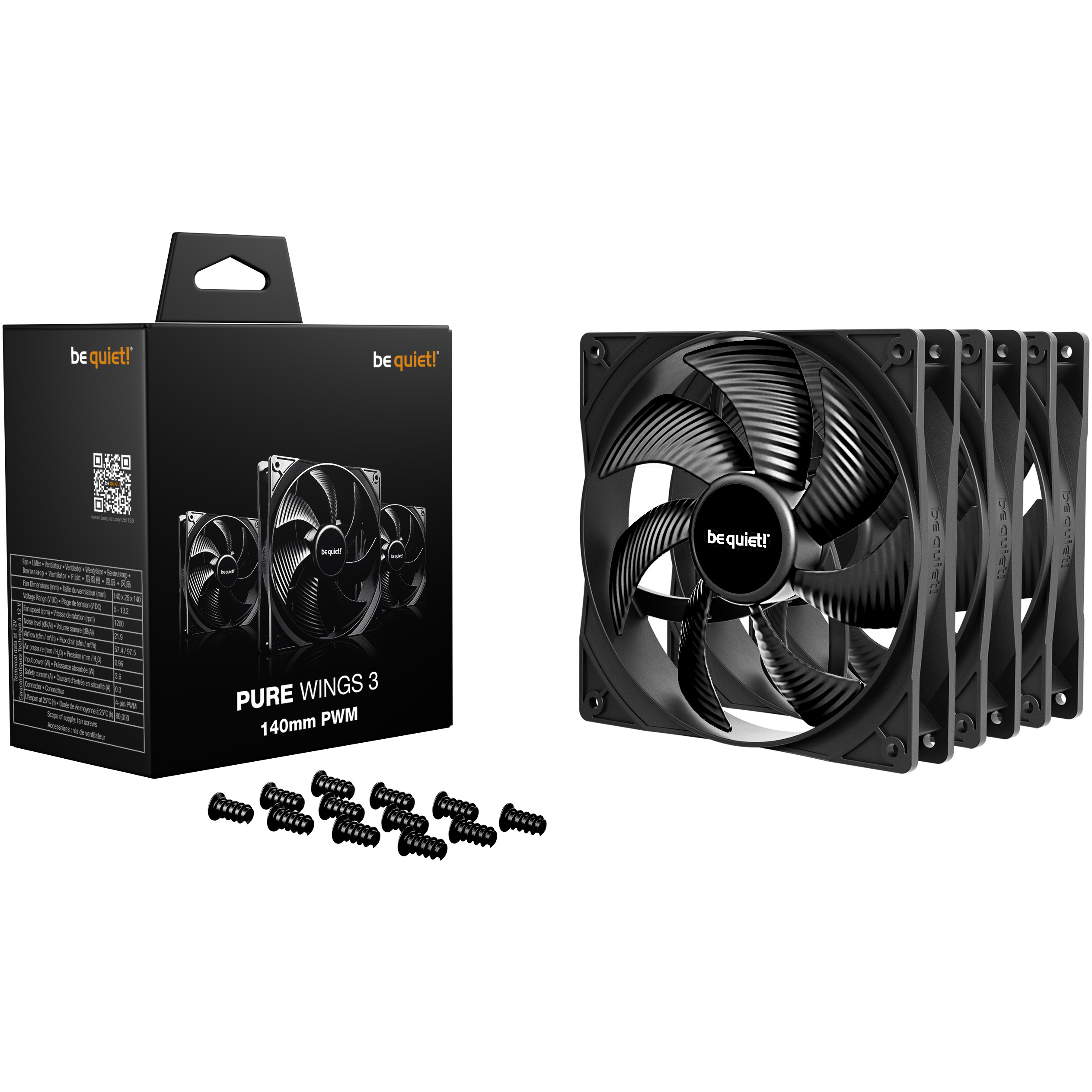 Ventilator BE QUIET! Pure Wings 3 Reverse 3-Pack 140mm PWM crna boja-2