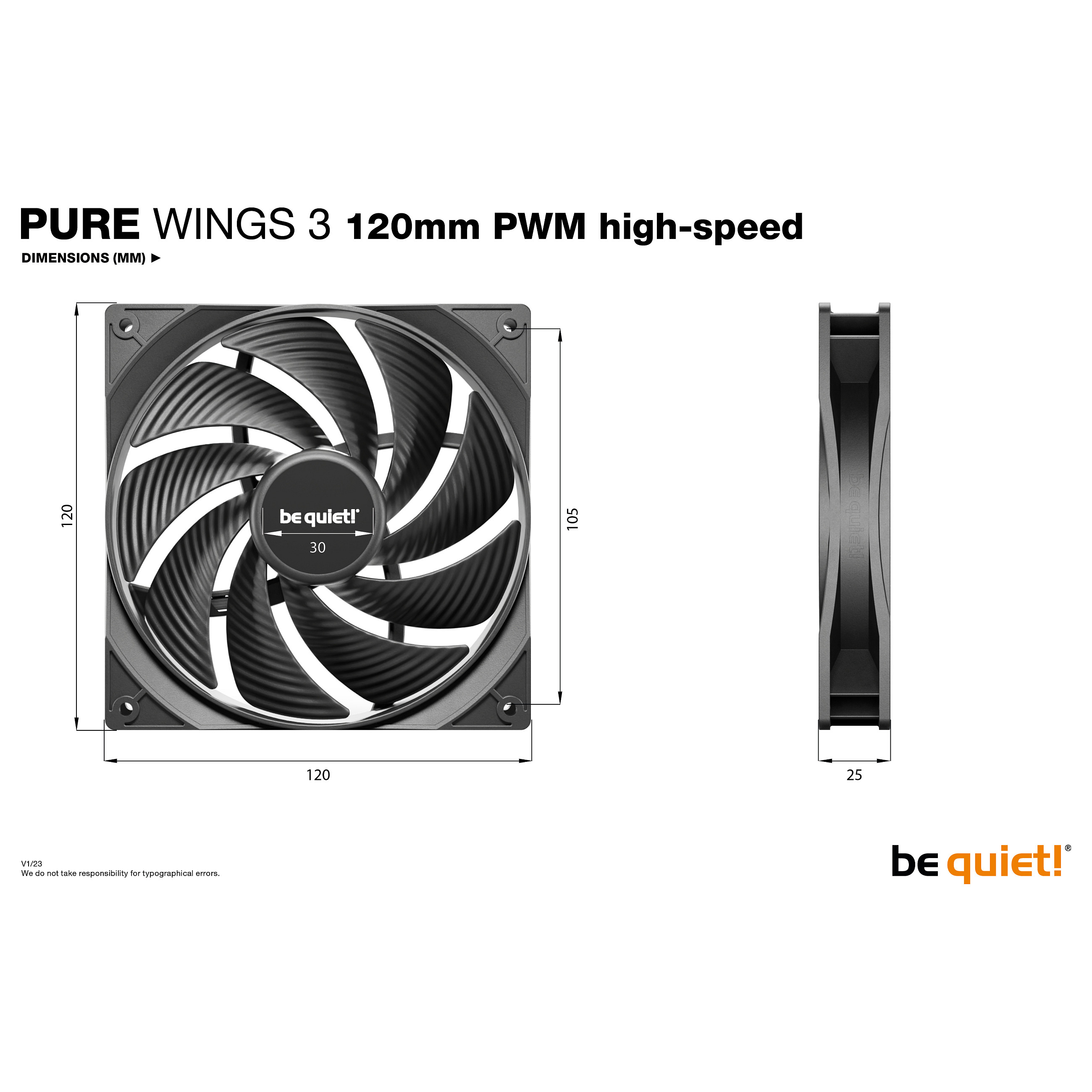 Ventilator BE QUIET! Pure Wings 3 120mm PWM HS 3-Pack-4