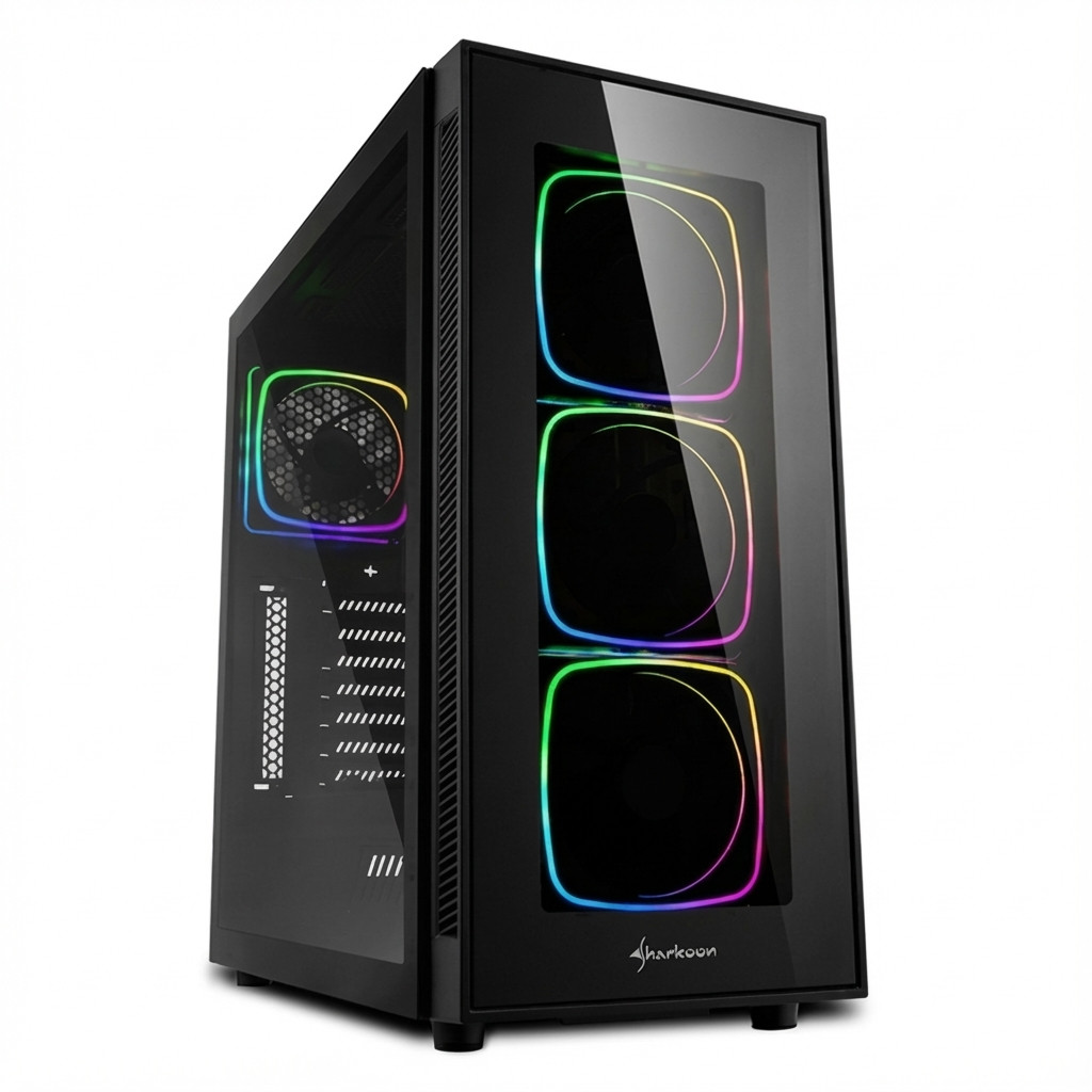 Kućište SHARKOON MIDI Sharkoon TG6 RGB (stakleni panel, LED RGB ventilatori)