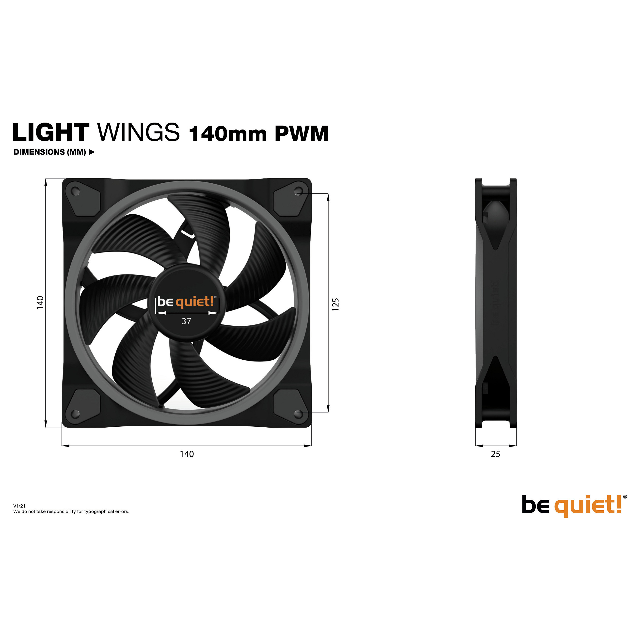 Ventilator BE QUIET! LIGHT WINGS 140mm PWM ARGB-6