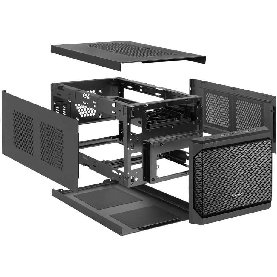 Kućište SHARKOON QB One crna - Midi/Minitower ITX, Mini-ITX 3,5 "-8