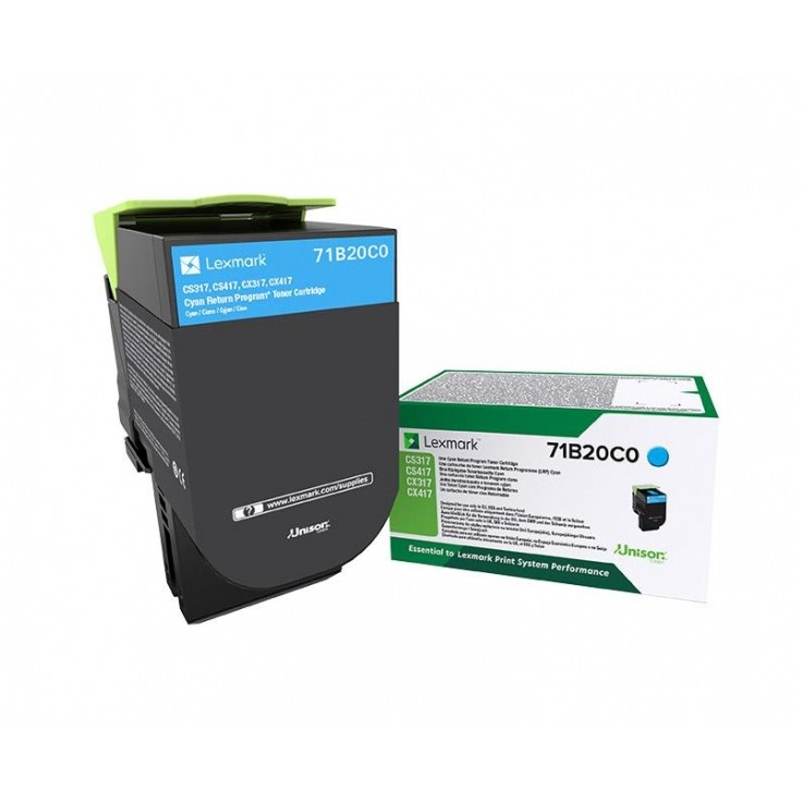 Toner LEXMARK cyan Rck f. CS/CX/317/417/517 ca. 2.300 S.