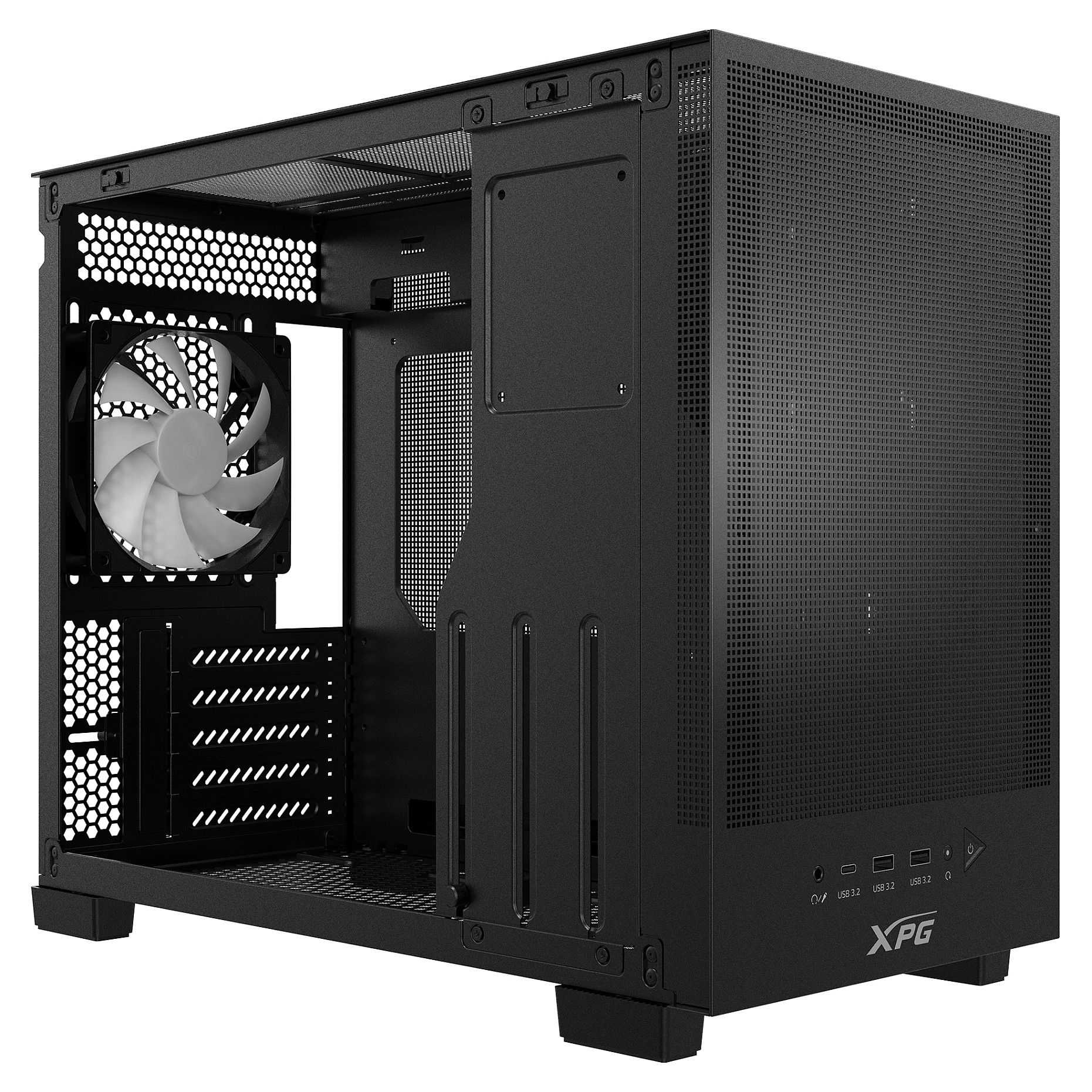 Kućište XPG Valor Mesh Nano (mATX mini tower, kaljeno staklo, USB-C, 1x 120mm ARGB ventilator, crno)-3