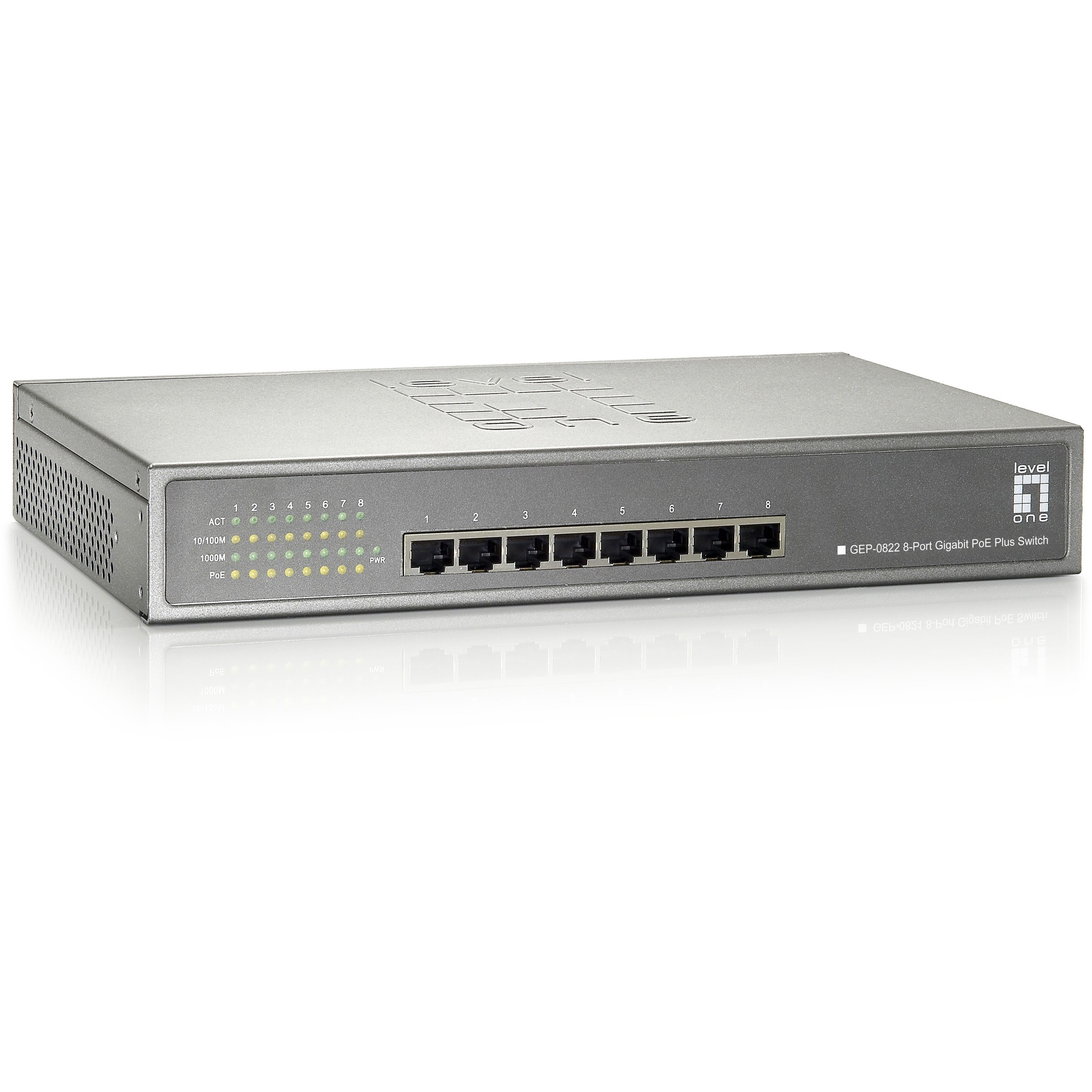 Switch LEVELONE GEP-0822 8x GE 240W 8xPoE+-1