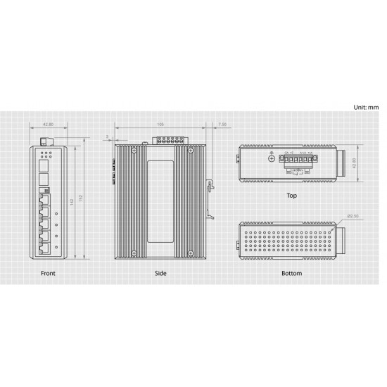 Switch LEVELONE IES-0600 4x GE 2xGSFP-1