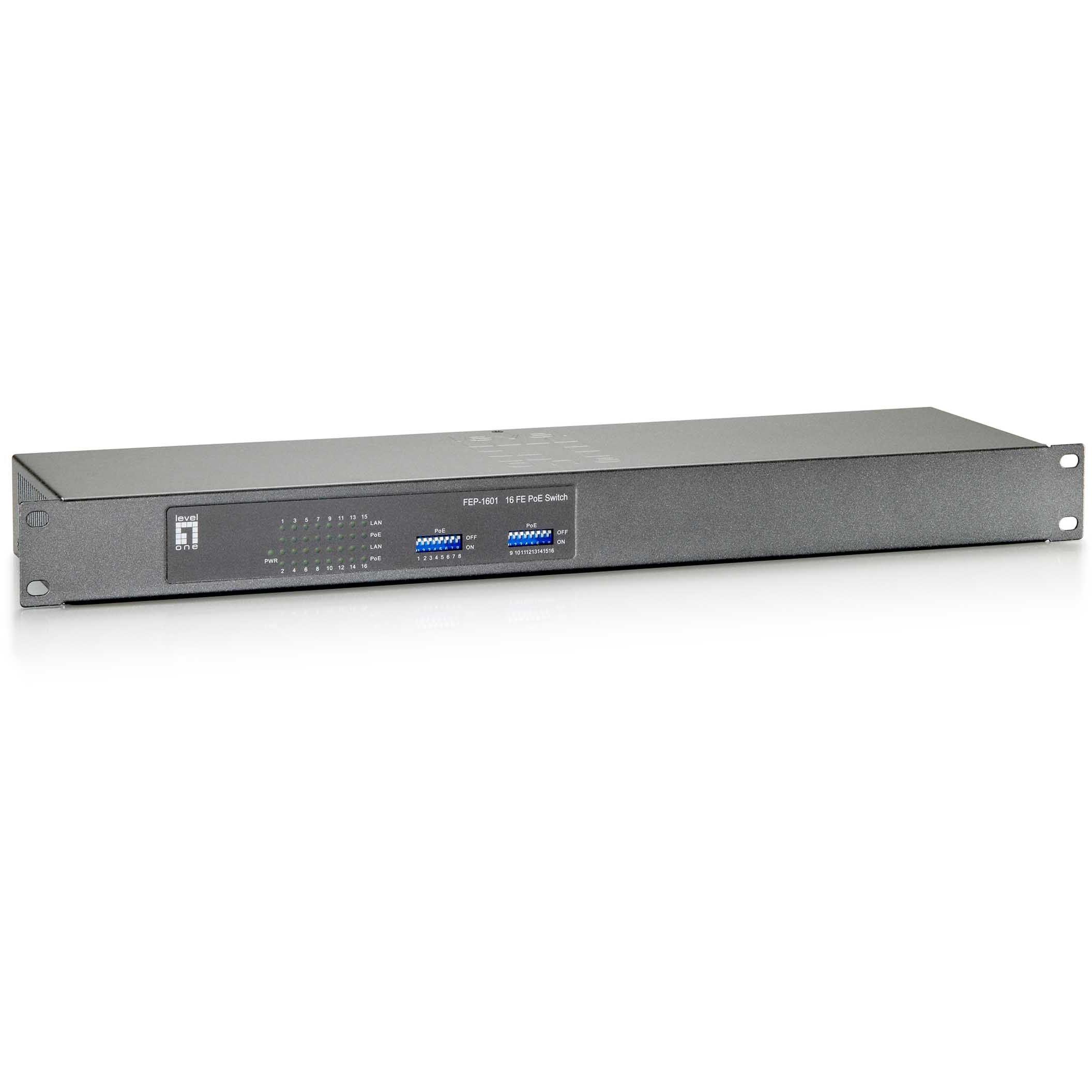 Switch LEVELONE FEP-1601W120 16x FE 19" 120W 16xPoE