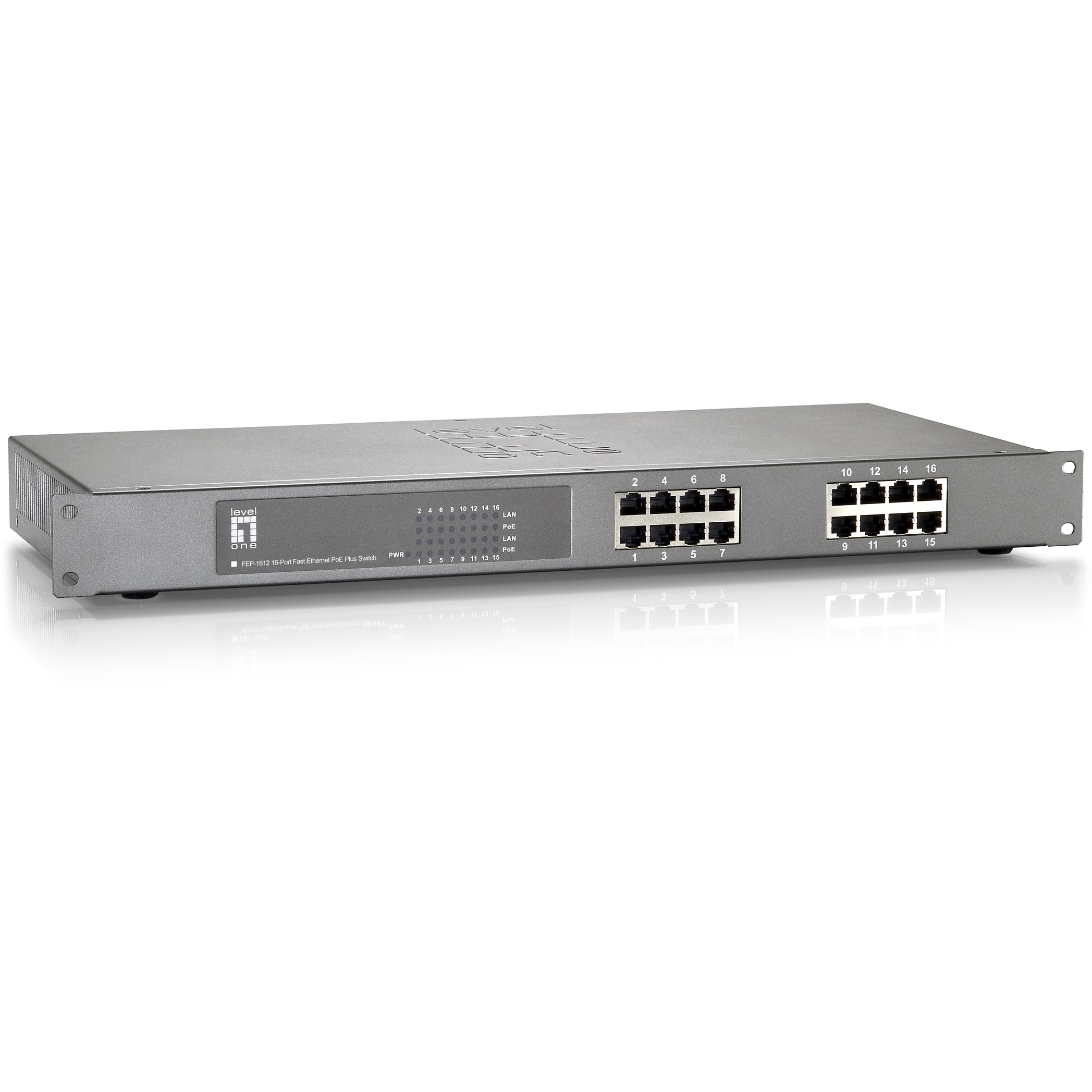 Switch LEVELONE FEP-1612W150 16x FE 19" 150W 16xPoE+-2