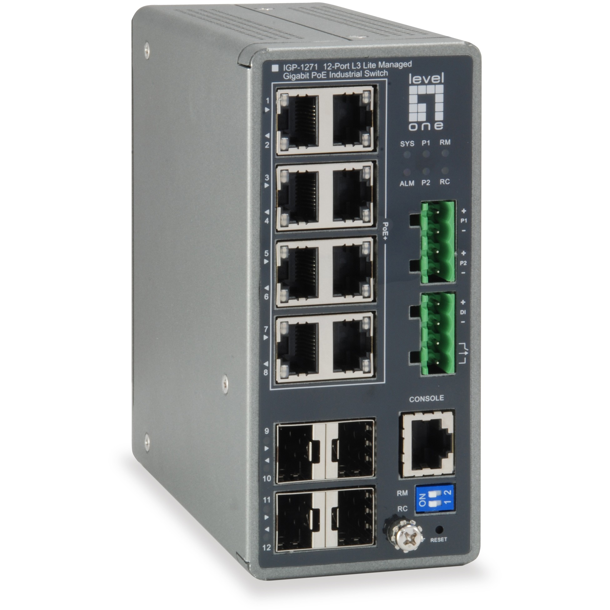 Switch LEVELONE IGP-1271 8x GE 4xGSFP 240W 8xPoE+-0