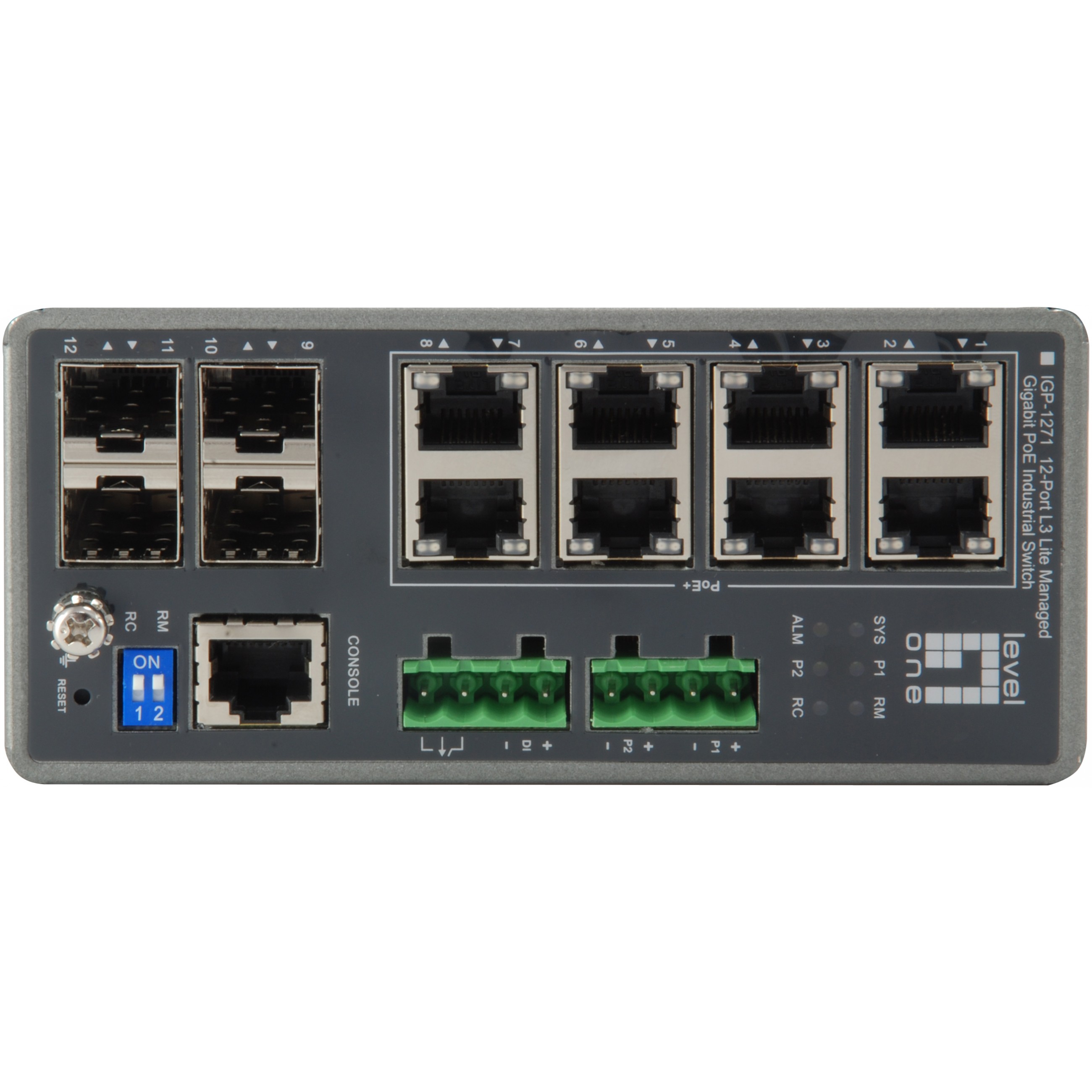 Switch LEVELONE IGP-1271 8x GE 4xGSFP 240W 8xPoE+-1