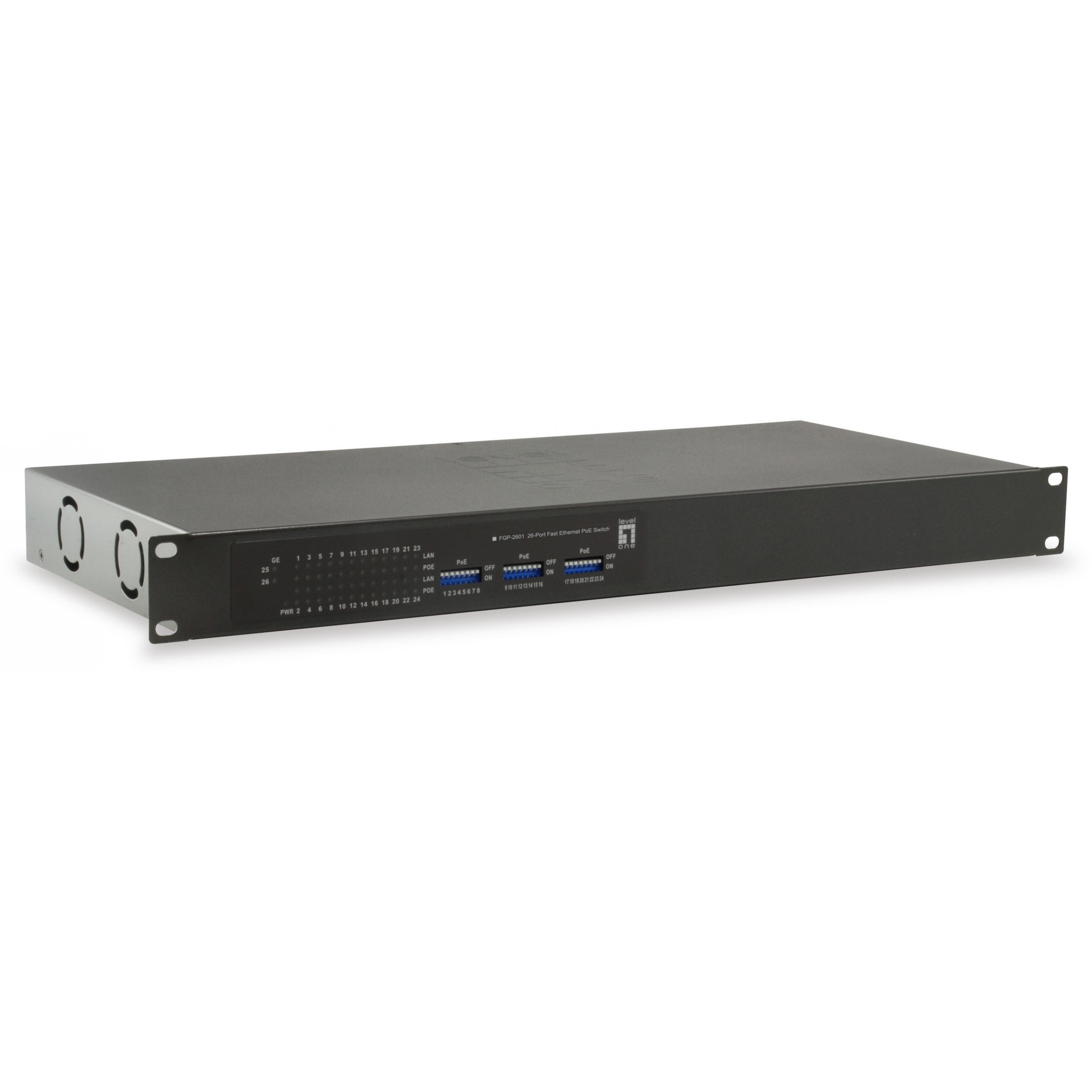 Switch LEVELONE FGP-2601 24x FE 2xGE 19" 150W 24xPoE-0