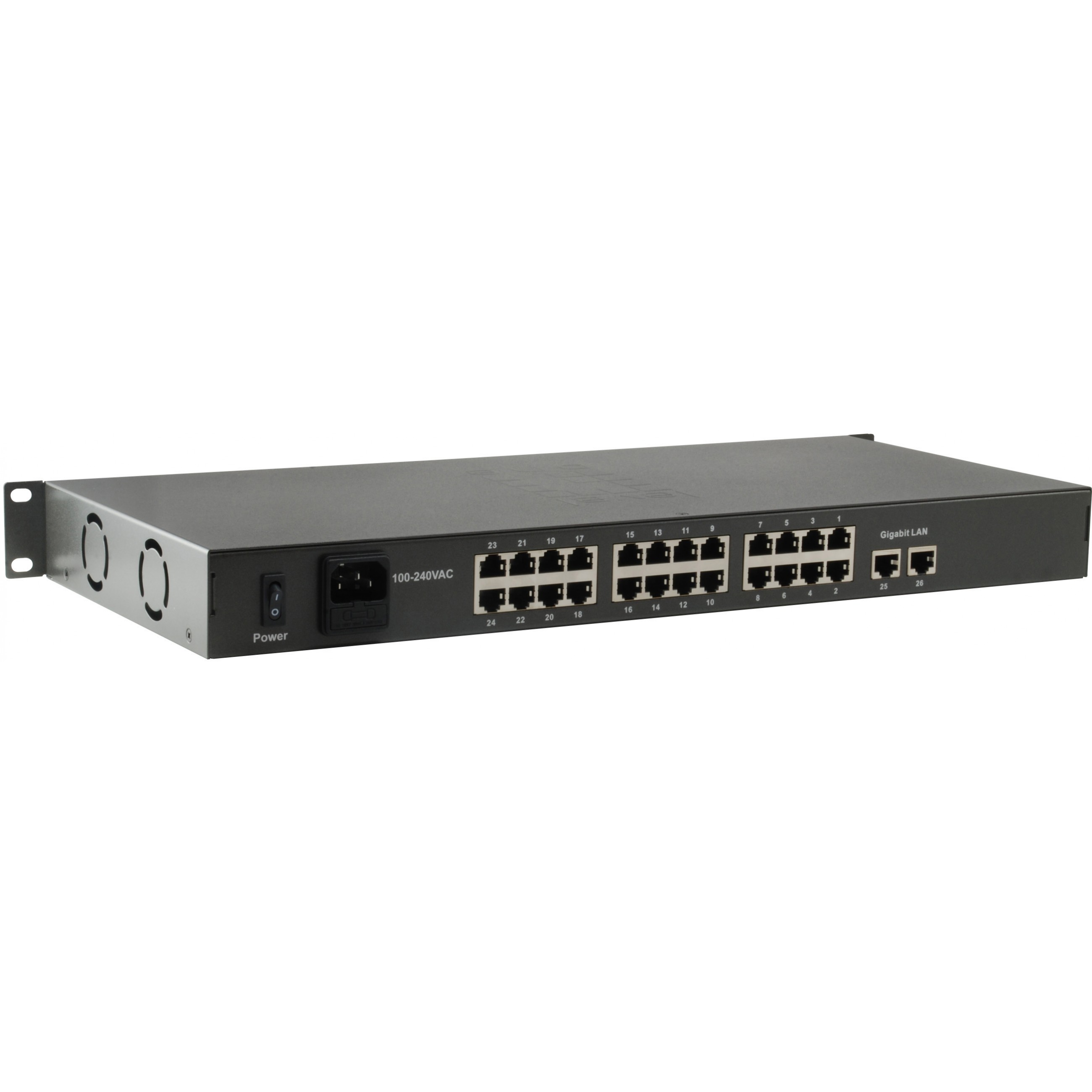 Switch LEVELONE FGP-2601 24x FE 2xGE 19" 150W 24xPoE-1
