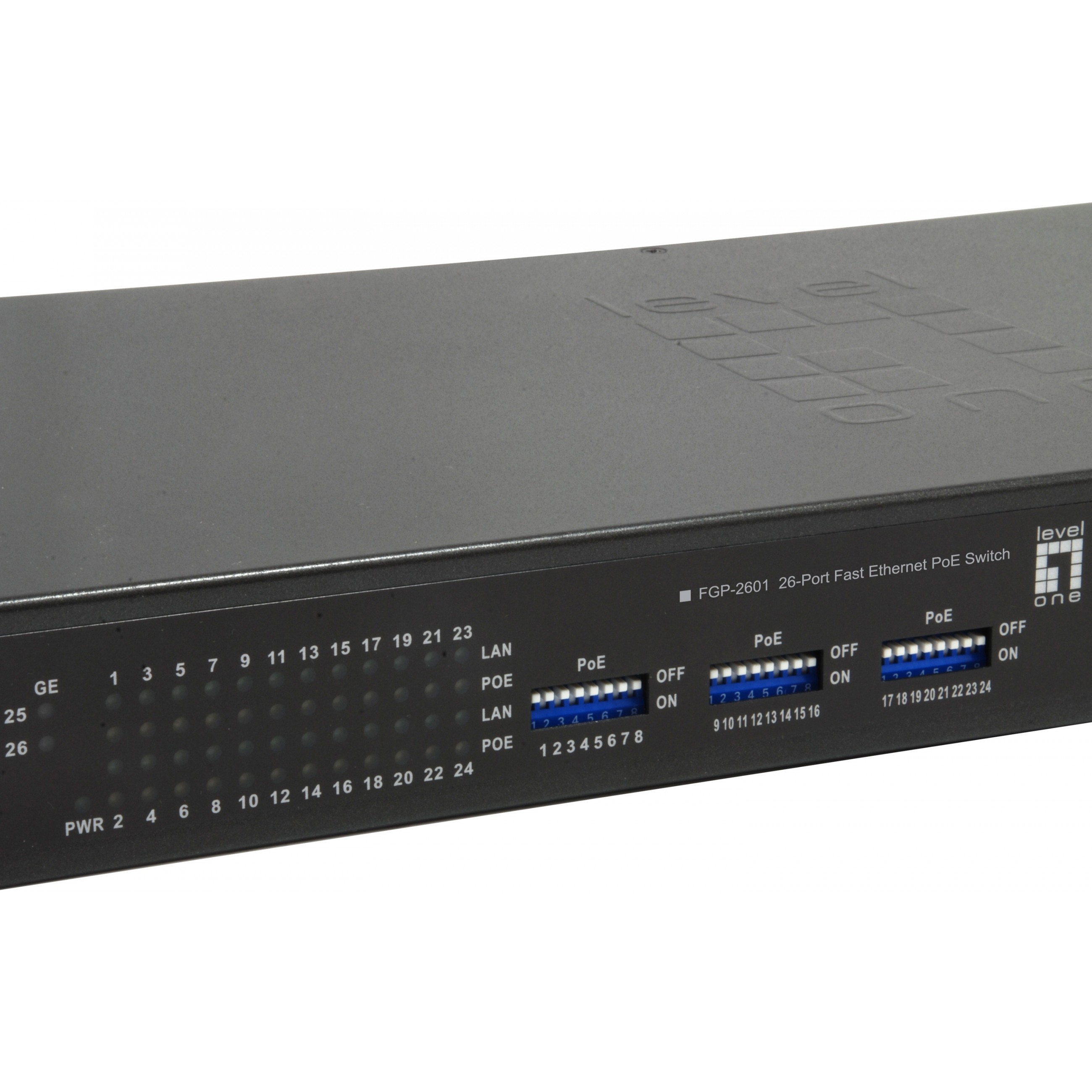 Switch LEVELONE FGP-2601 24x FE 2xGE 19" 150W 24xPoE-5