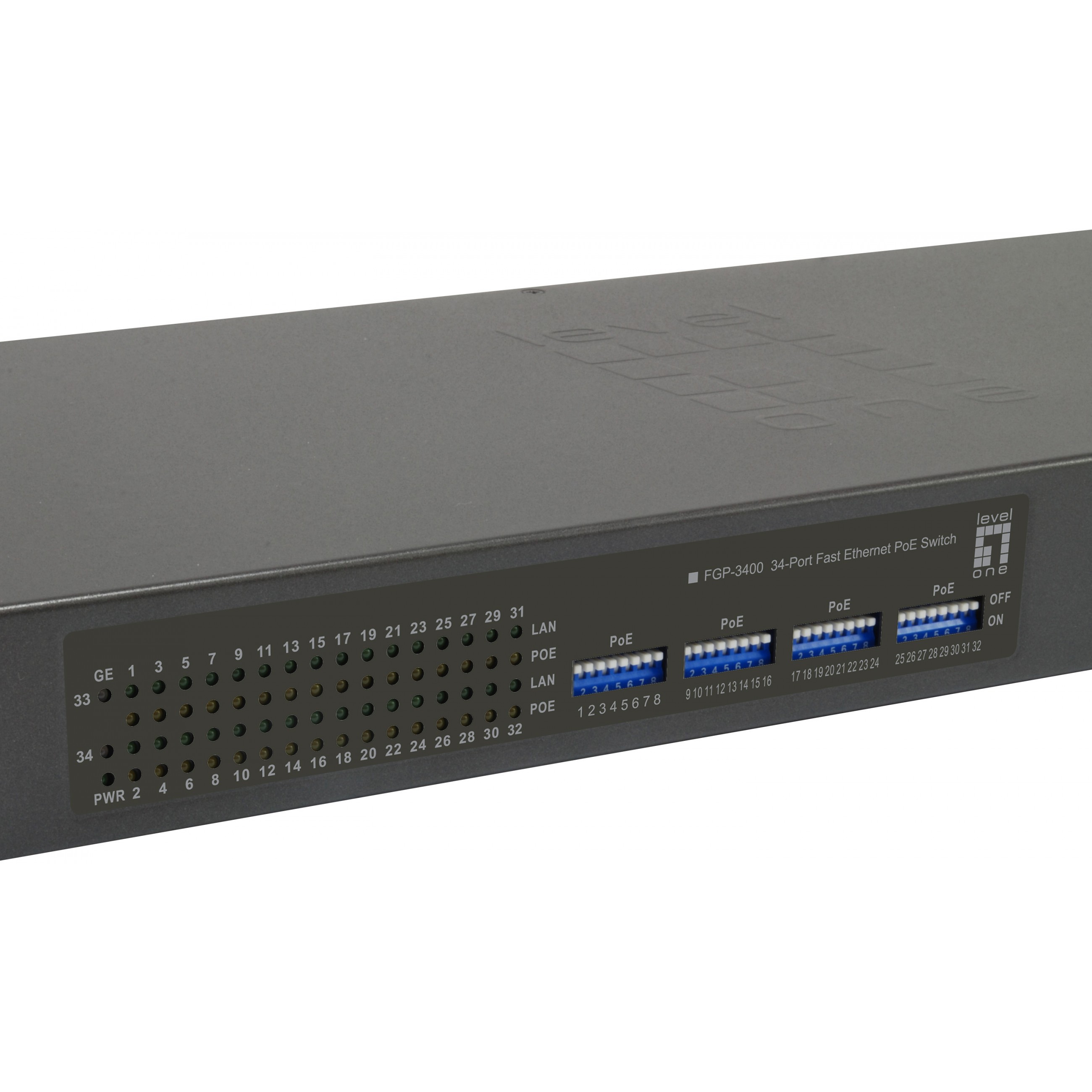 Switch LEVELONE FGP-3400W630 34x FE 2xGE 19" 630W 32xPoE-1