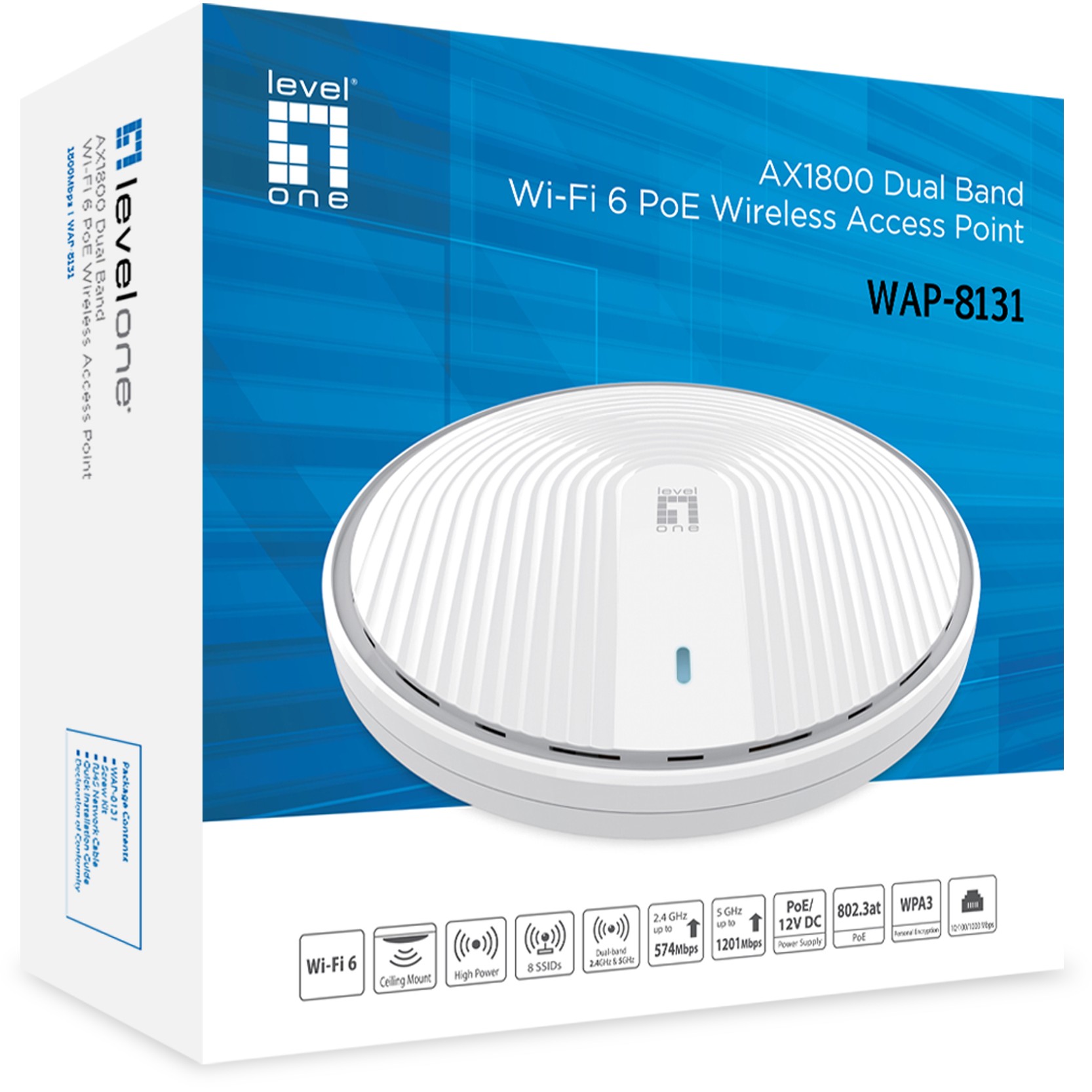 WLAN Access POINT LEVELONE AX1800 bežični PoE DualBand WiFi6-5