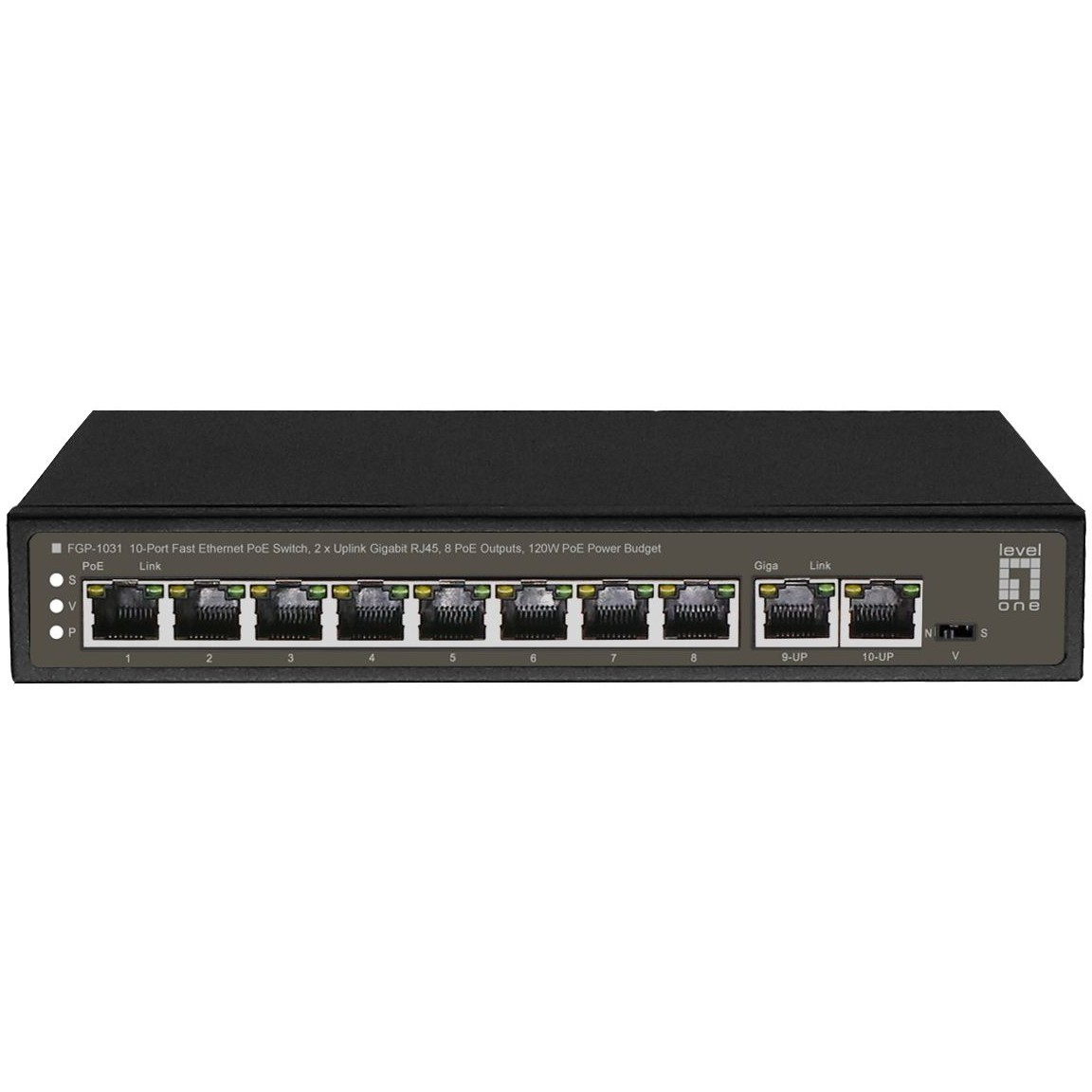 Switch LEVELONE FGP-1031 8x FE 2xGE 120W 8xPoE+-0