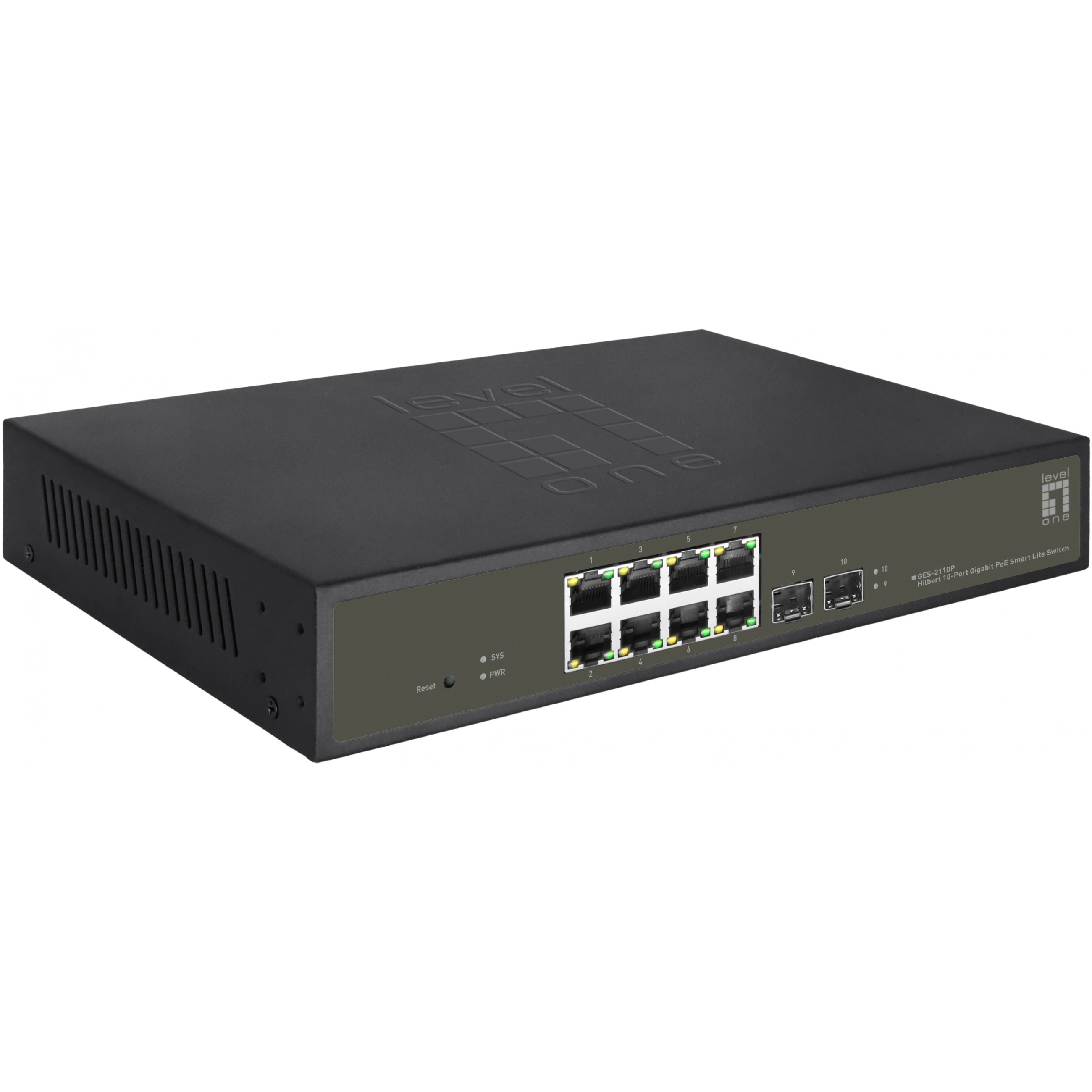 Switch LevelOne GES-2110P 8x GE 2xGSFP 19" 130W 8xPoE+-3