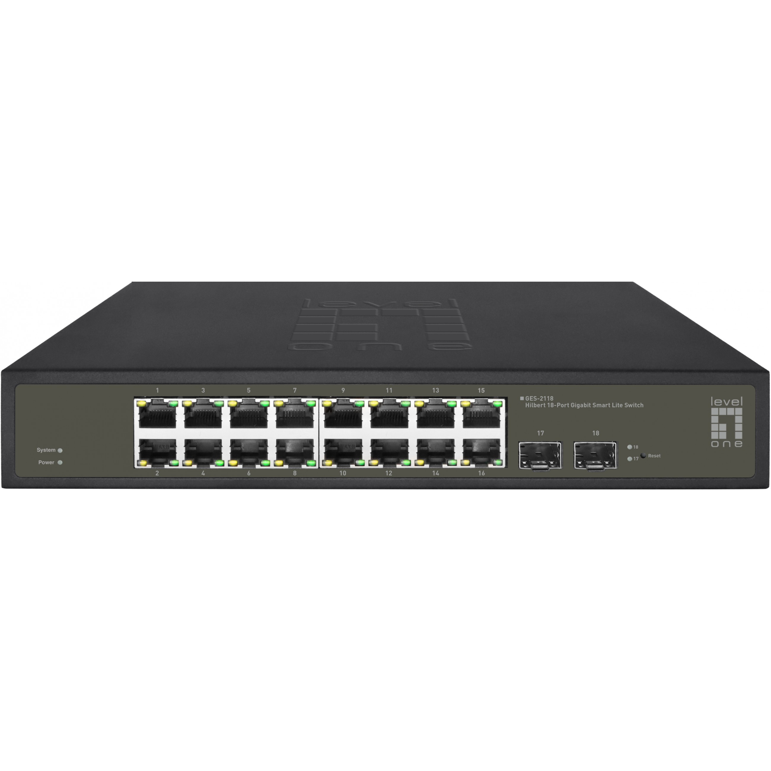 Switch LevelOne GES-2118 16x GE 2xGSFP 19" Hilbert-0