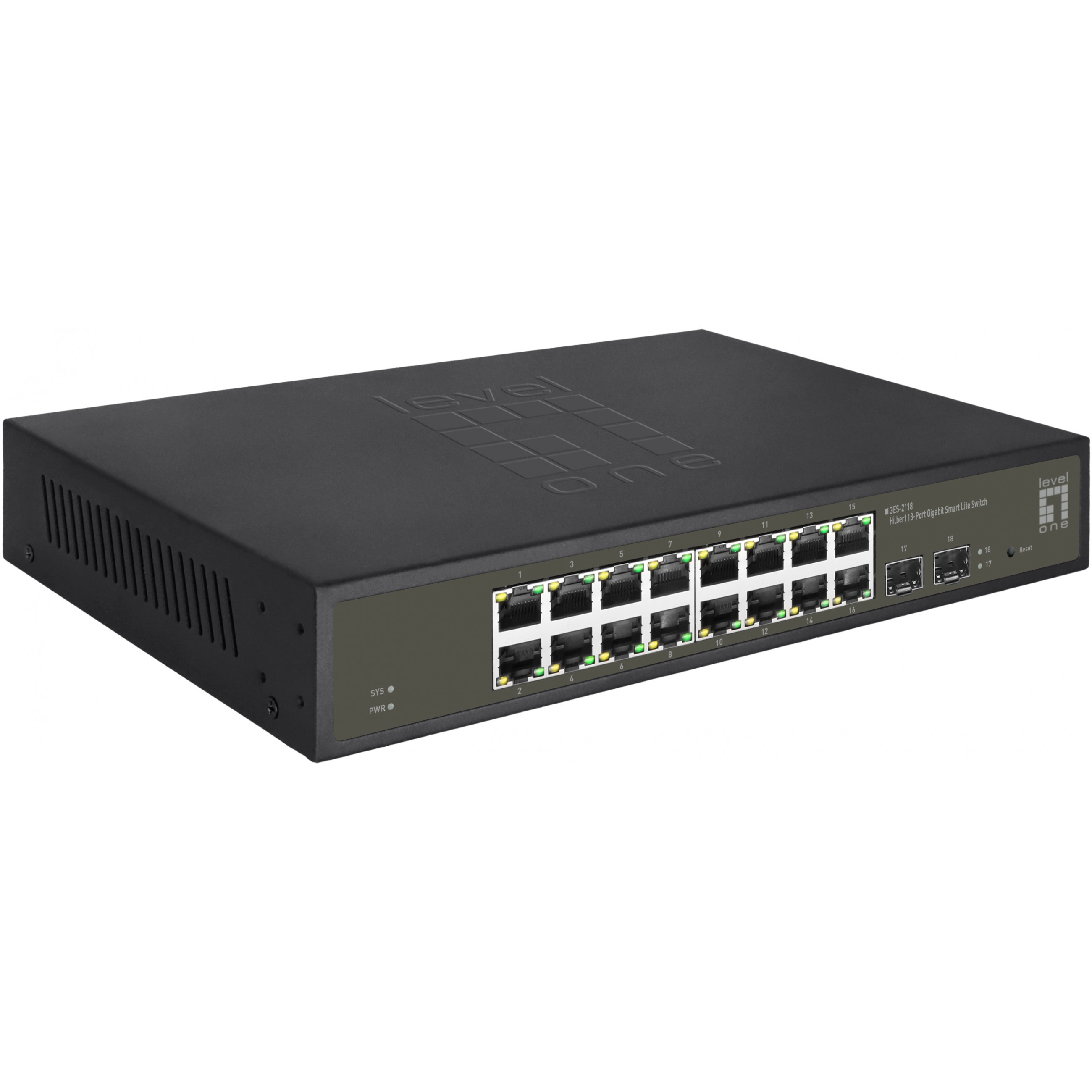 Switch LevelOne GES-2118 16x GE 2xGSFP 19" Hilbert-3