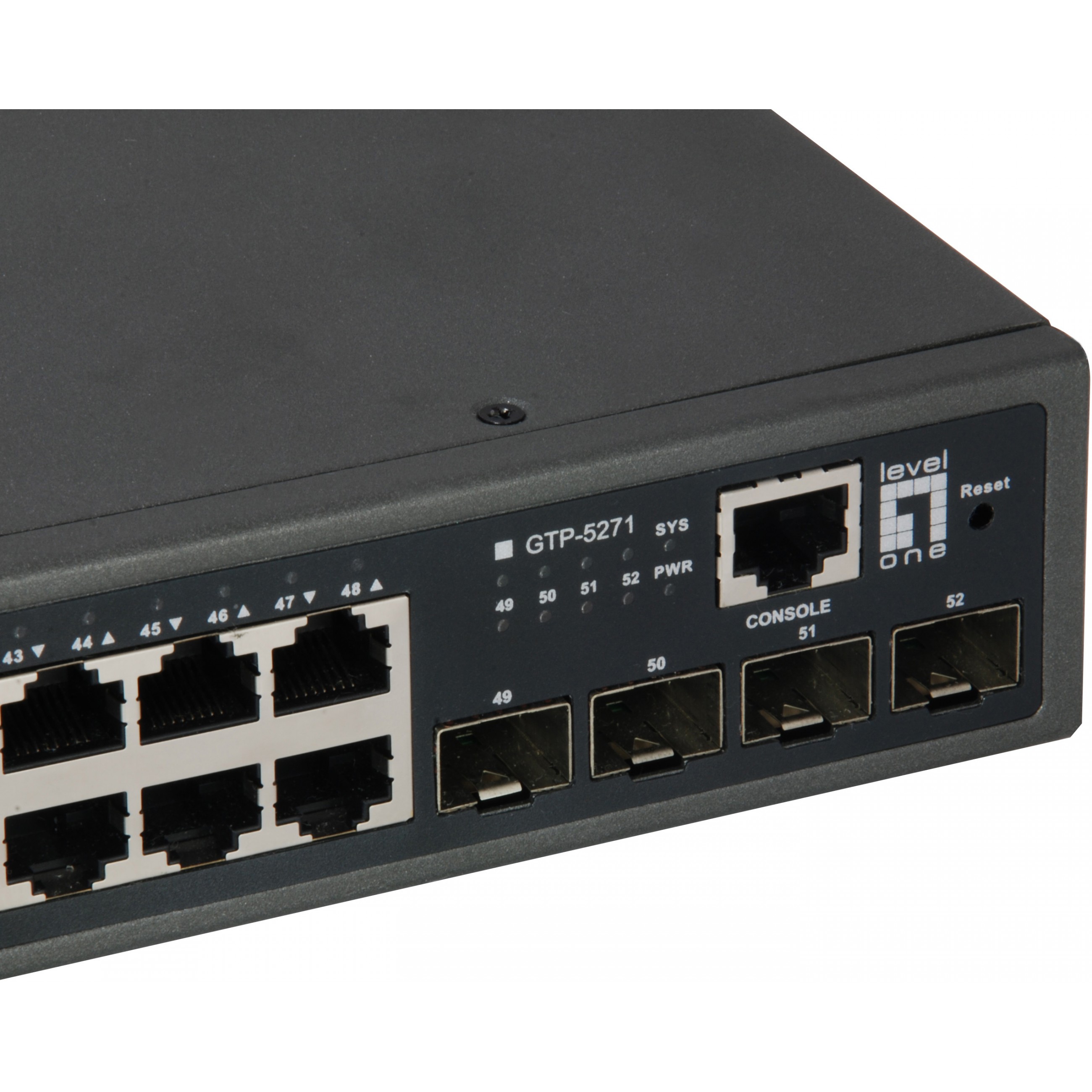 Switch LEVELONE GTP-5271 48x GE 4x10GSFP+ 19" 400W 48xPoE+-2