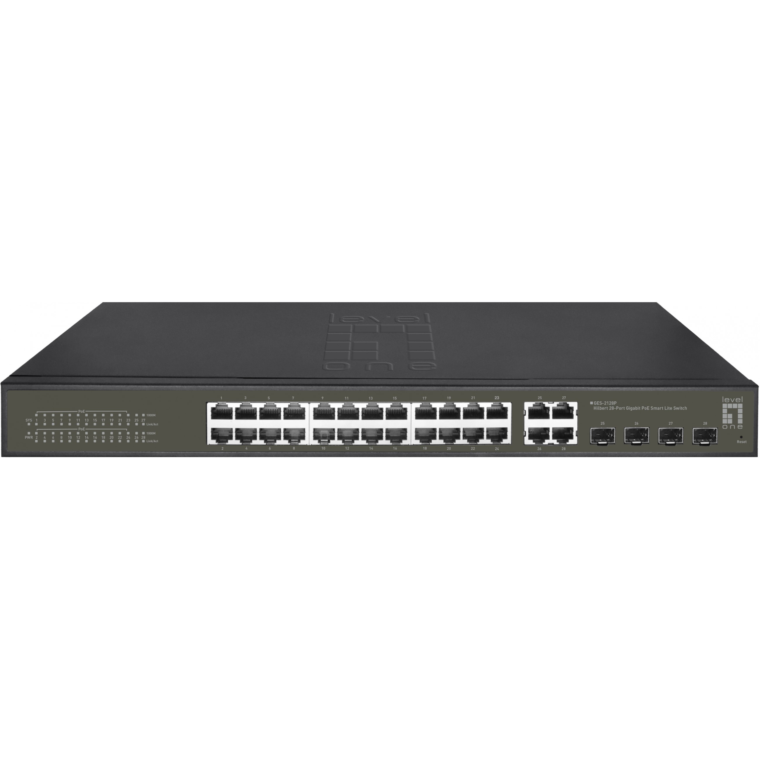 Switch LevelOne GES-2128P 24x GE 4xGSFP 19" 380W 24xPoE+-0
