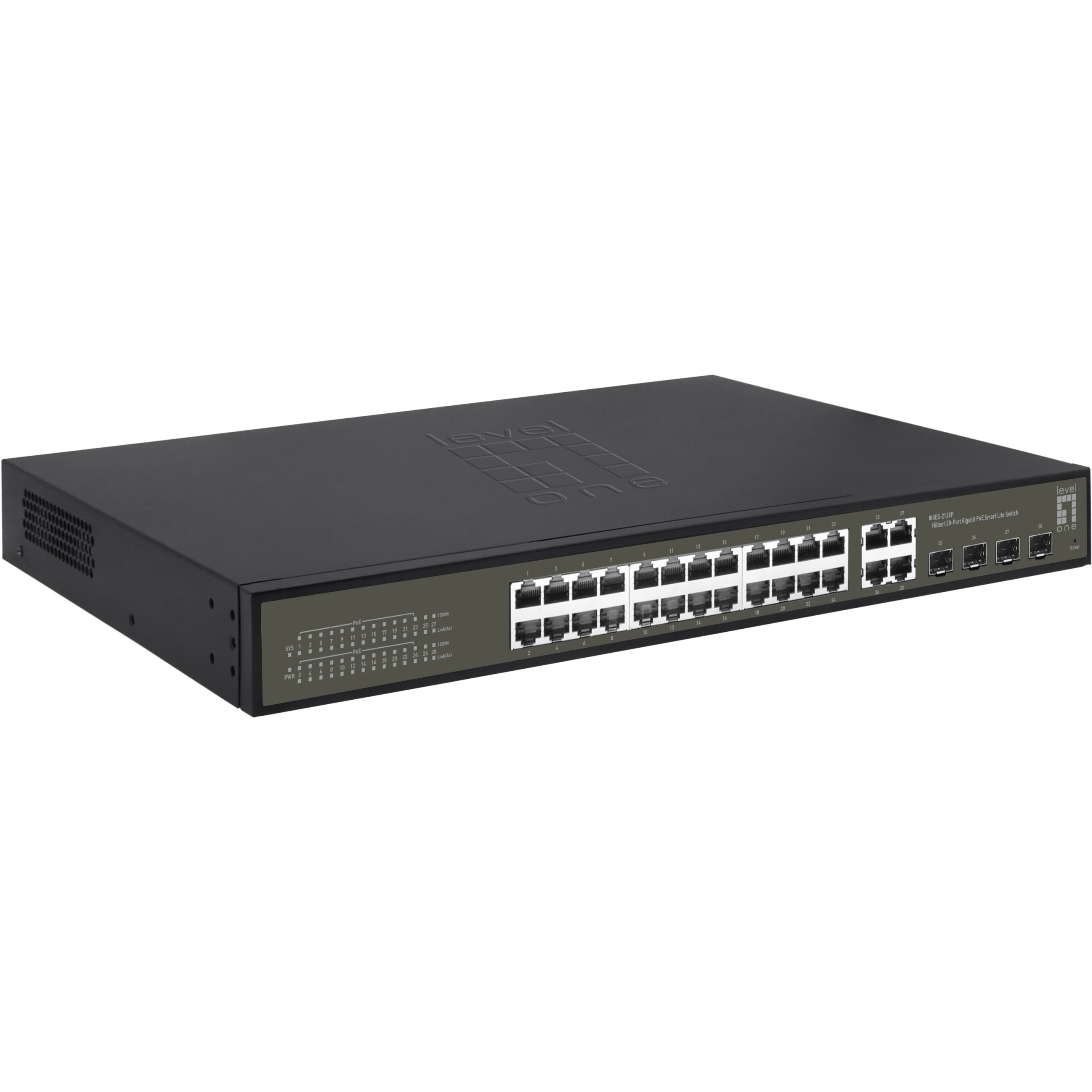 Switch LevelOne GES-2128P 24x GE 4xGSFP 19" 380W 24xPoE+-3