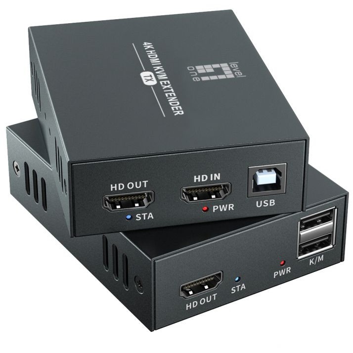 HDMI Extender LevelOne HDMI over Cat.5/6 Extender kit 4K 100m crna boja-0