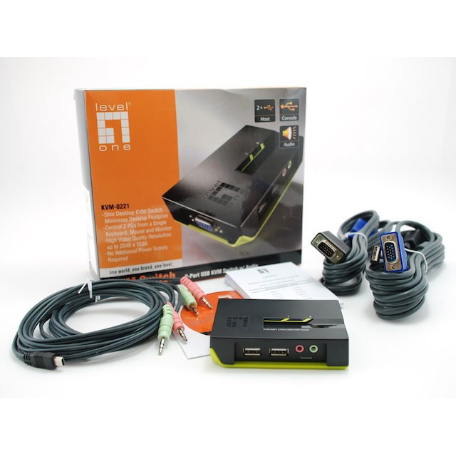 KVM Switch LEVELONE USB 2x Level One Audio-3