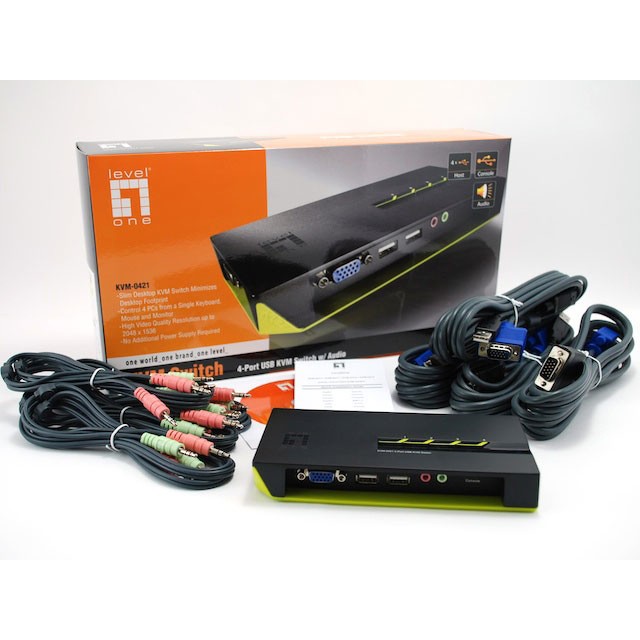 KVM Switch LEVELONE KVM-0410 4-Fach (VGA, 2xUSB, Audio)-3