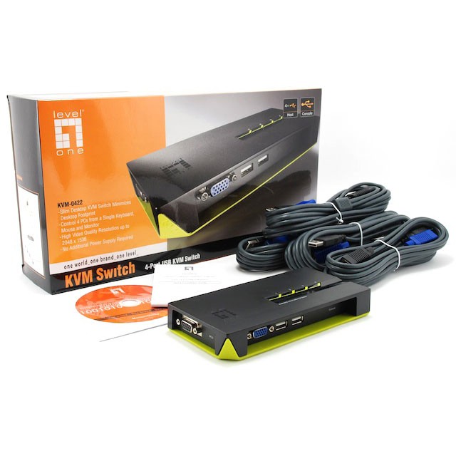 KVM Switch LevelOne KVM Switch 4-Fach VGA + 2xUSB-2