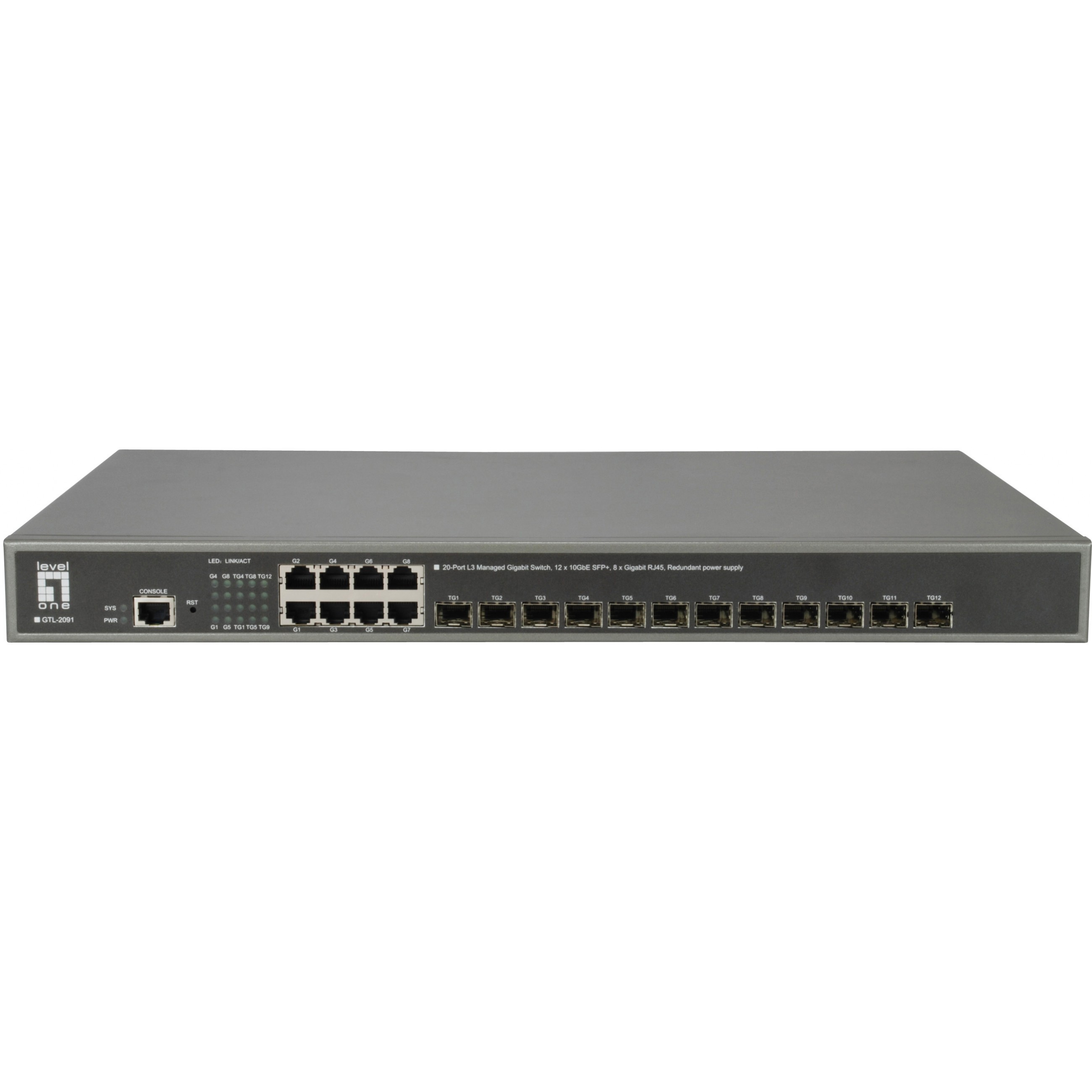 Switch LEVELONE GTL-2091 8x GE 12x10GSFP+19-0
