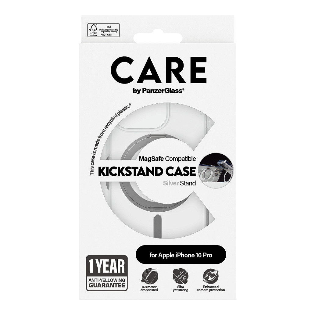 Futrola PANZER GLASS CARE Feature Silver Kickstand MagSAFE iPhone 16 Pro-1