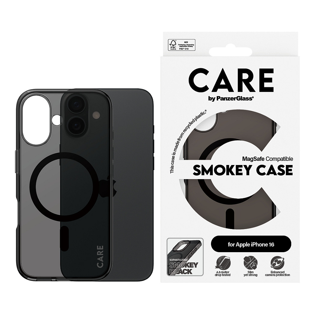 Zaštitna maska PANZER GLASS CARE Case Flagship Smokey MagSAFE iPhone 16-3