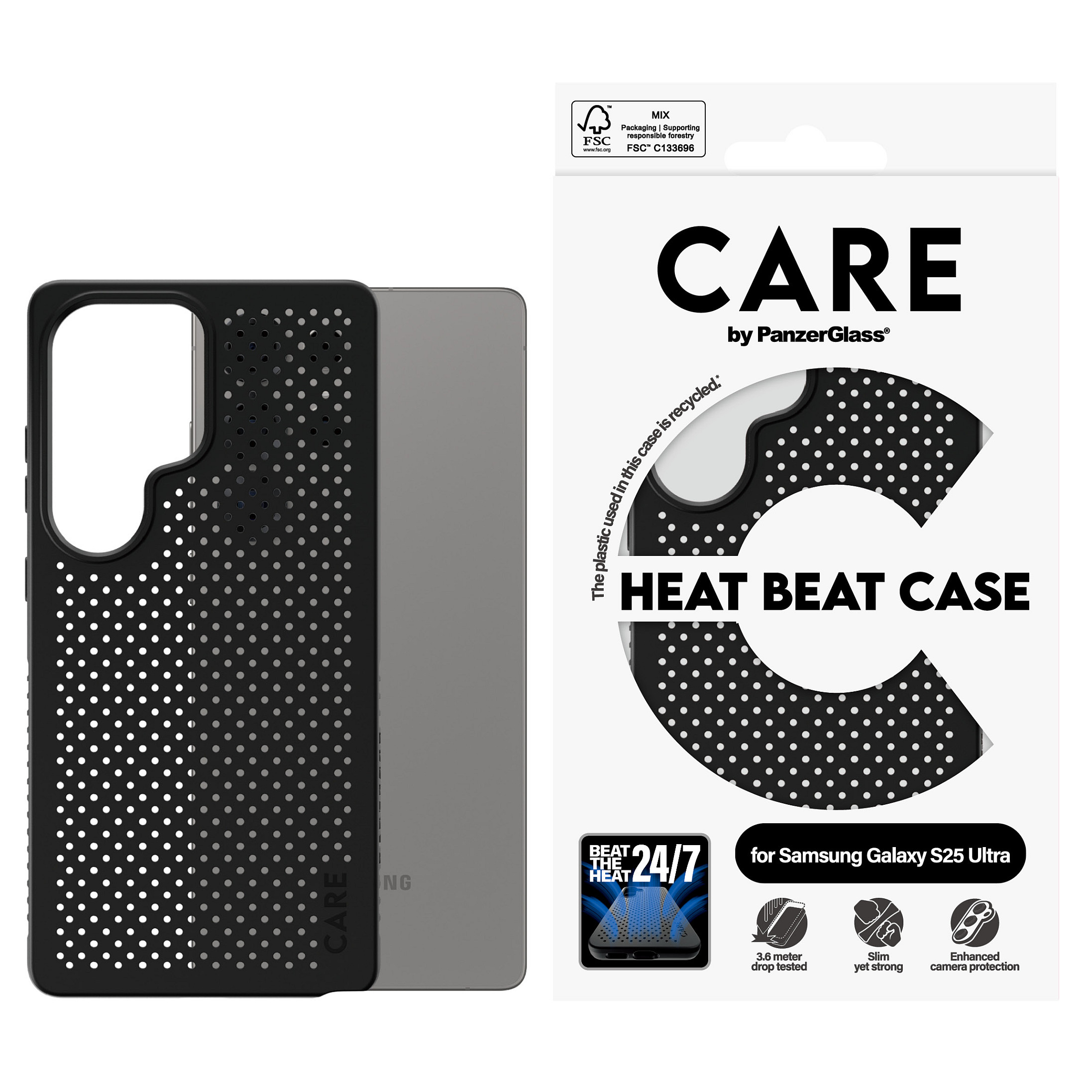 Maska za mobitel PANZER GLASS CARE Feature Case Heat Beat za Samsung Galaxy S25 Ultra-3