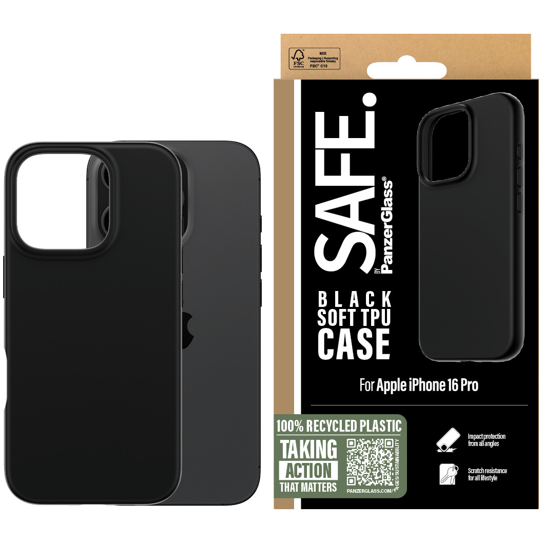 Futrola PANZER GLASS SAFE TPU Case Black iPhone 16 Pro-1