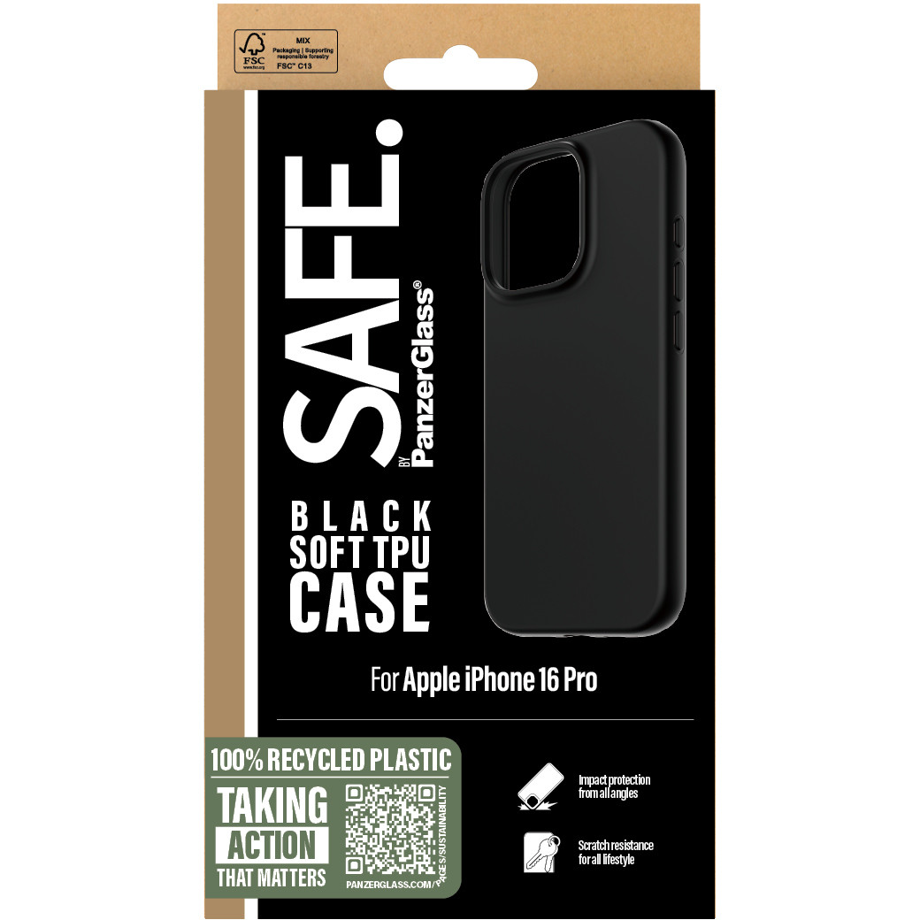 Futrola PANZER GLASS SAFE TPU Case Black iPhone 16 Pro-2