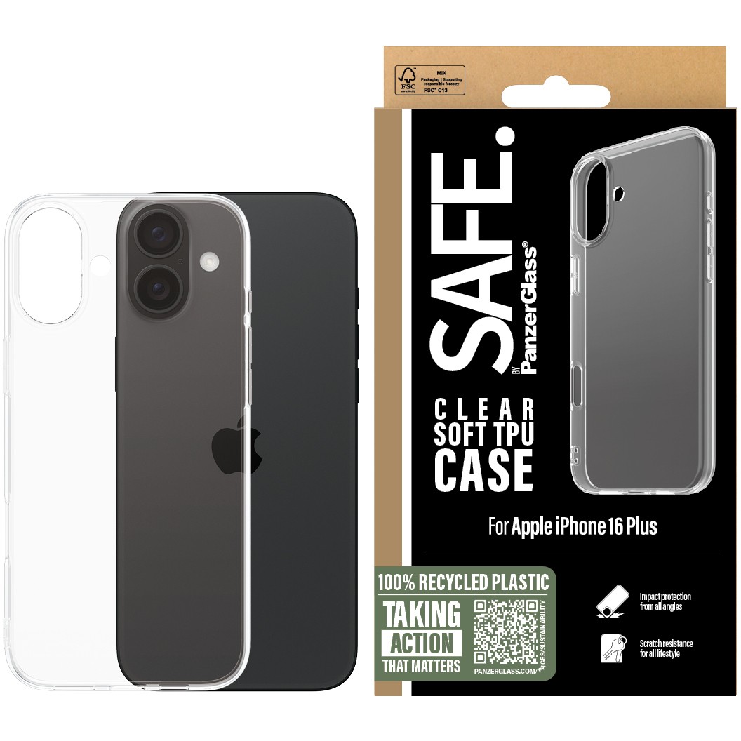 Futrola PANZER GLASS SAFE TPU Case Clear iPhone 16 Plus-1