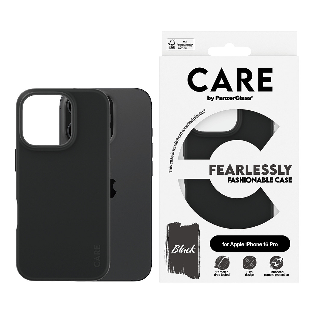 Zaštitna maska PANZER GLASS CARE Case Fashion Black iPhone 16 Pro-3