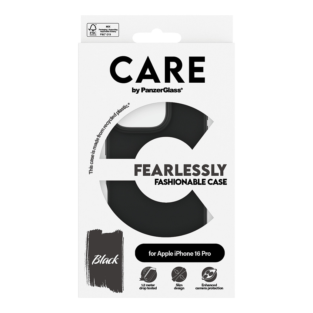 Zaštitna maska PANZER GLASS CARE Case Fashion Black iPhone 16 Pro-1