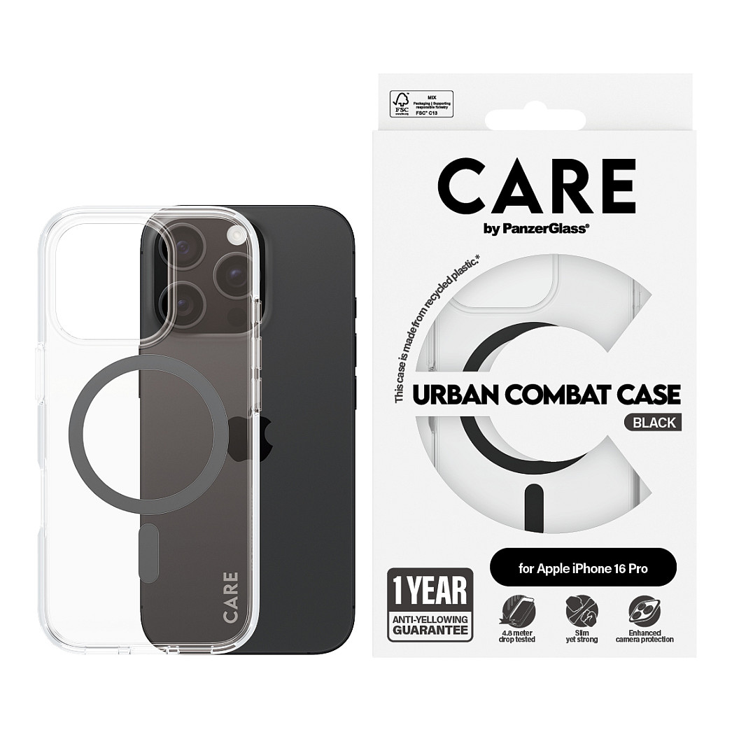 Zaštitna maska PANZER GLASS CARE Case Flagship Black MagSAFE iPhone 16 Pro-3
