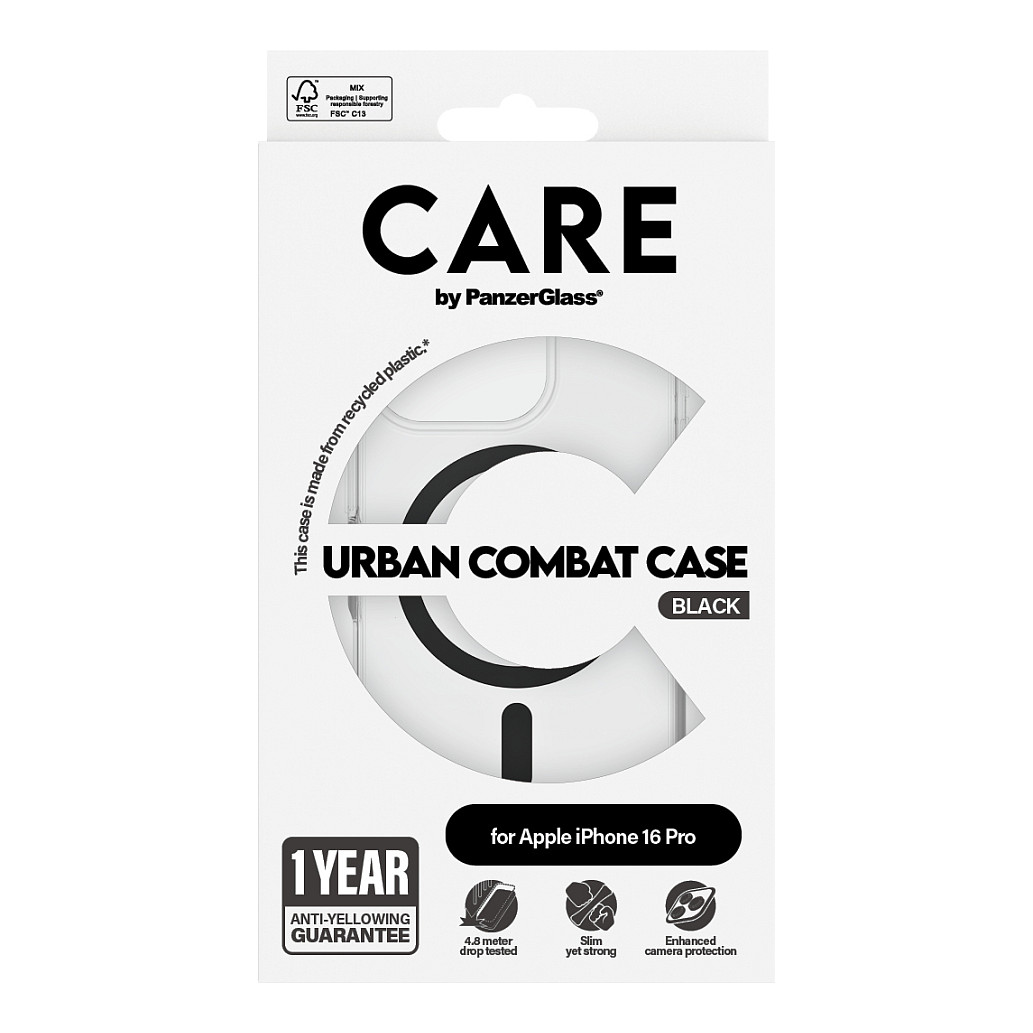 Zaštitna maska PANZER GLASS CARE Case Flagship Black MagSAFE iPhone 16 Pro-1