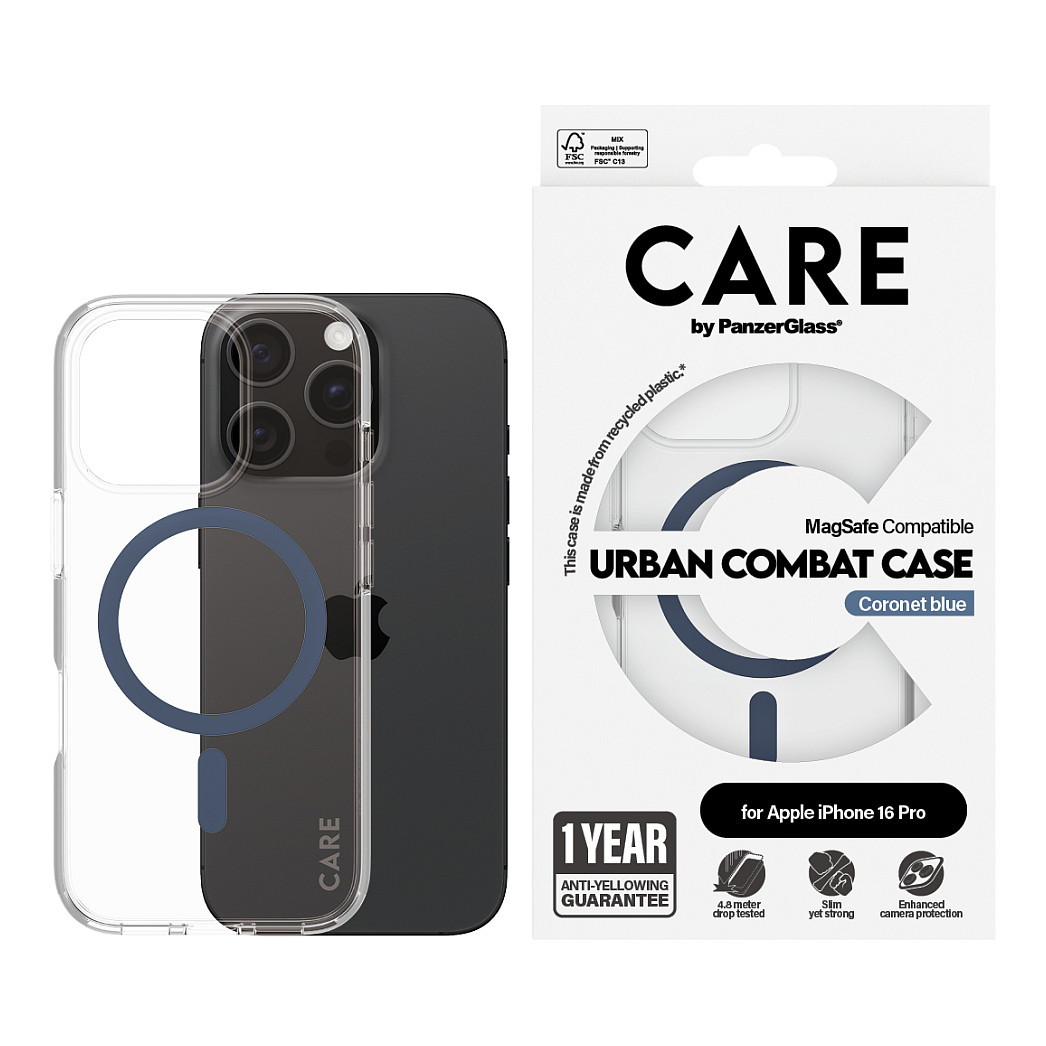 Zaštitna maska PANZER GLASS CARE Case Flagship Blue MagSAFE iPhone 16 Pro-3